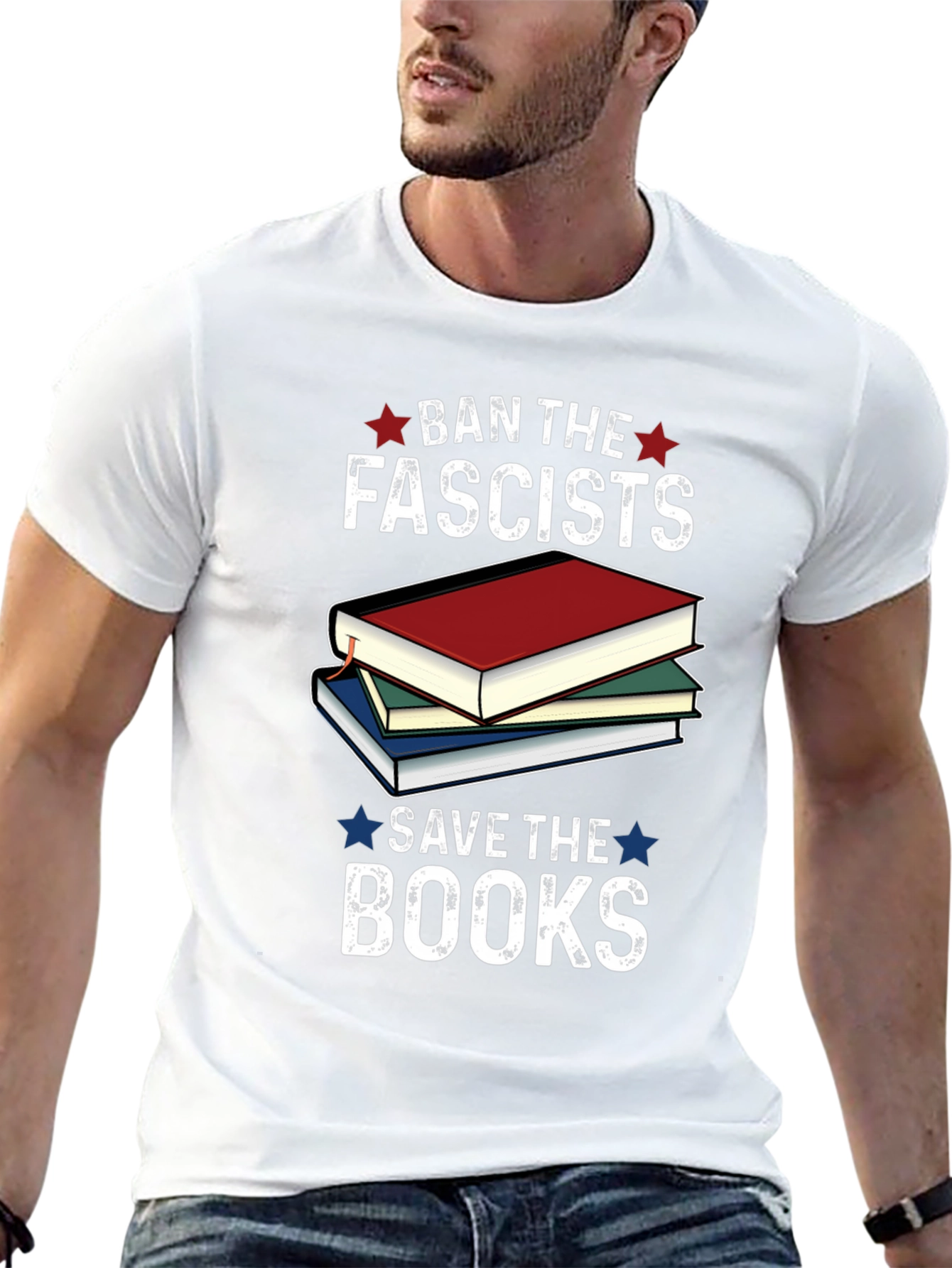 Black Ban the Fascists, Save the Books T-Shirt view 13