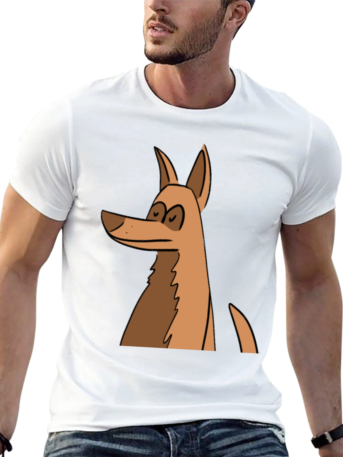 Black Funny Dog Graphic Tee - Black Unisex T-Shirt view 13