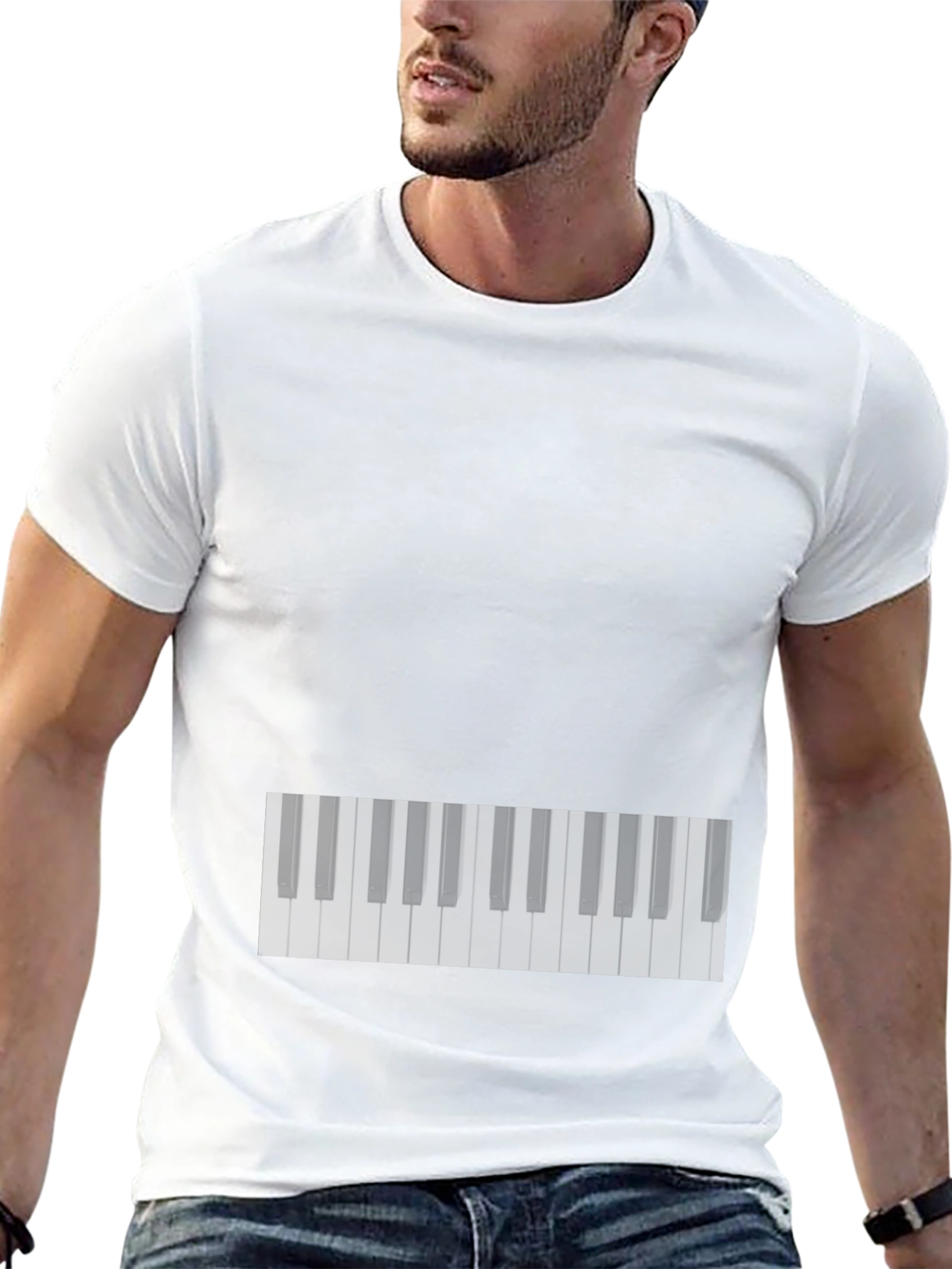 Black Piano Keys Black T-Shirt view 13