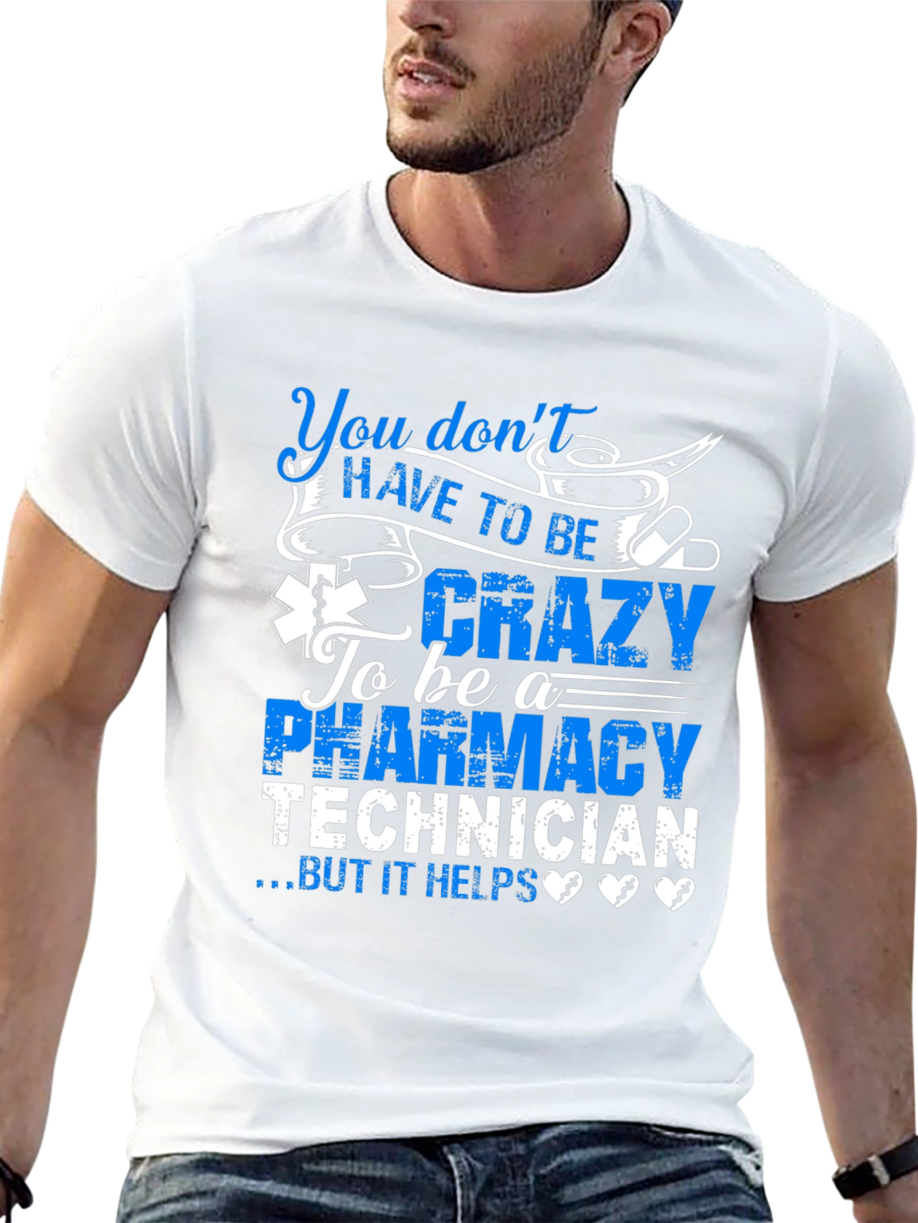 Black Pharmacy Technician T-Shirt: You Don't HAVE TO BE Crazy... view 13