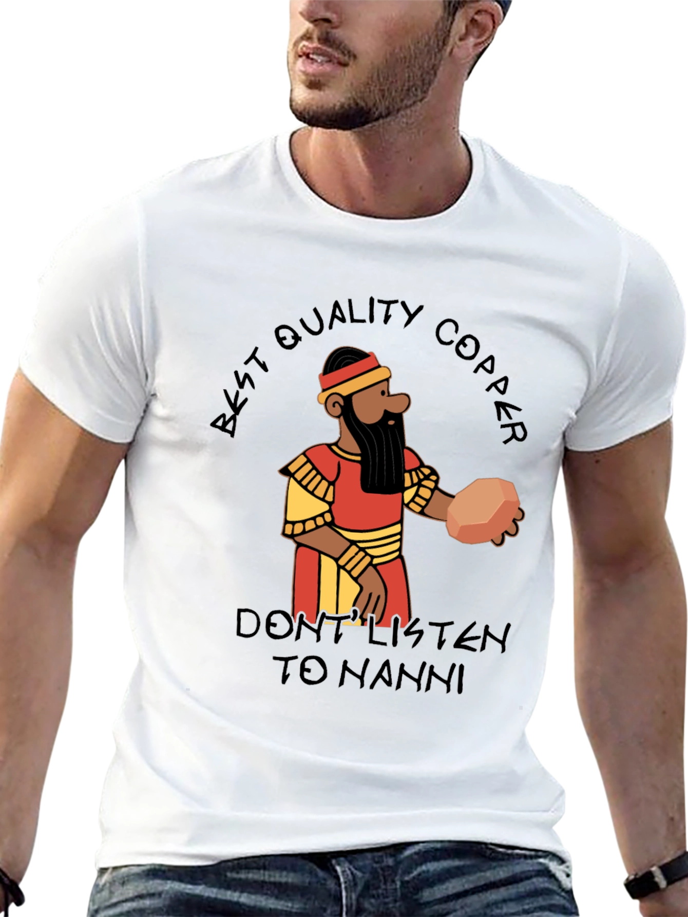 Black Best Quality Copper T-Shirt - Don't Listen to Nanni!  view 13