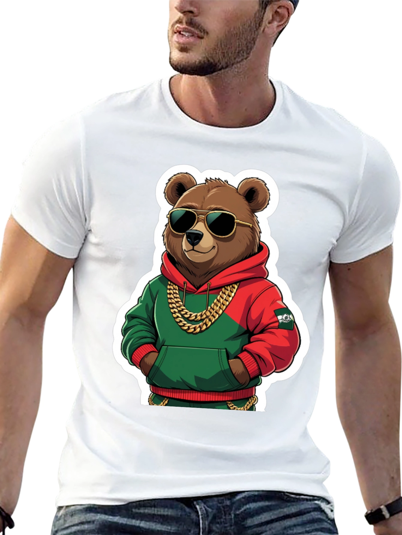Black Cool Bear T-Shirt - Hip Hop Style view 13