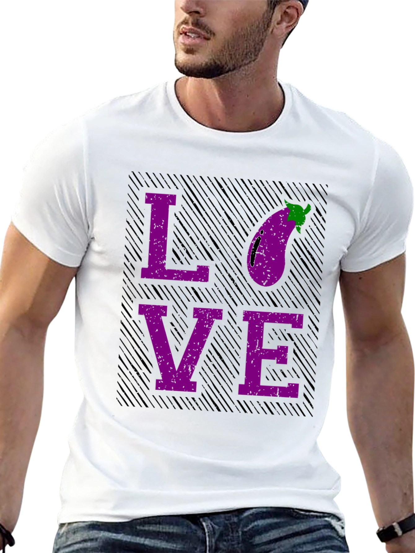 Black Eggplant Love Graphic T-Shirt view 13