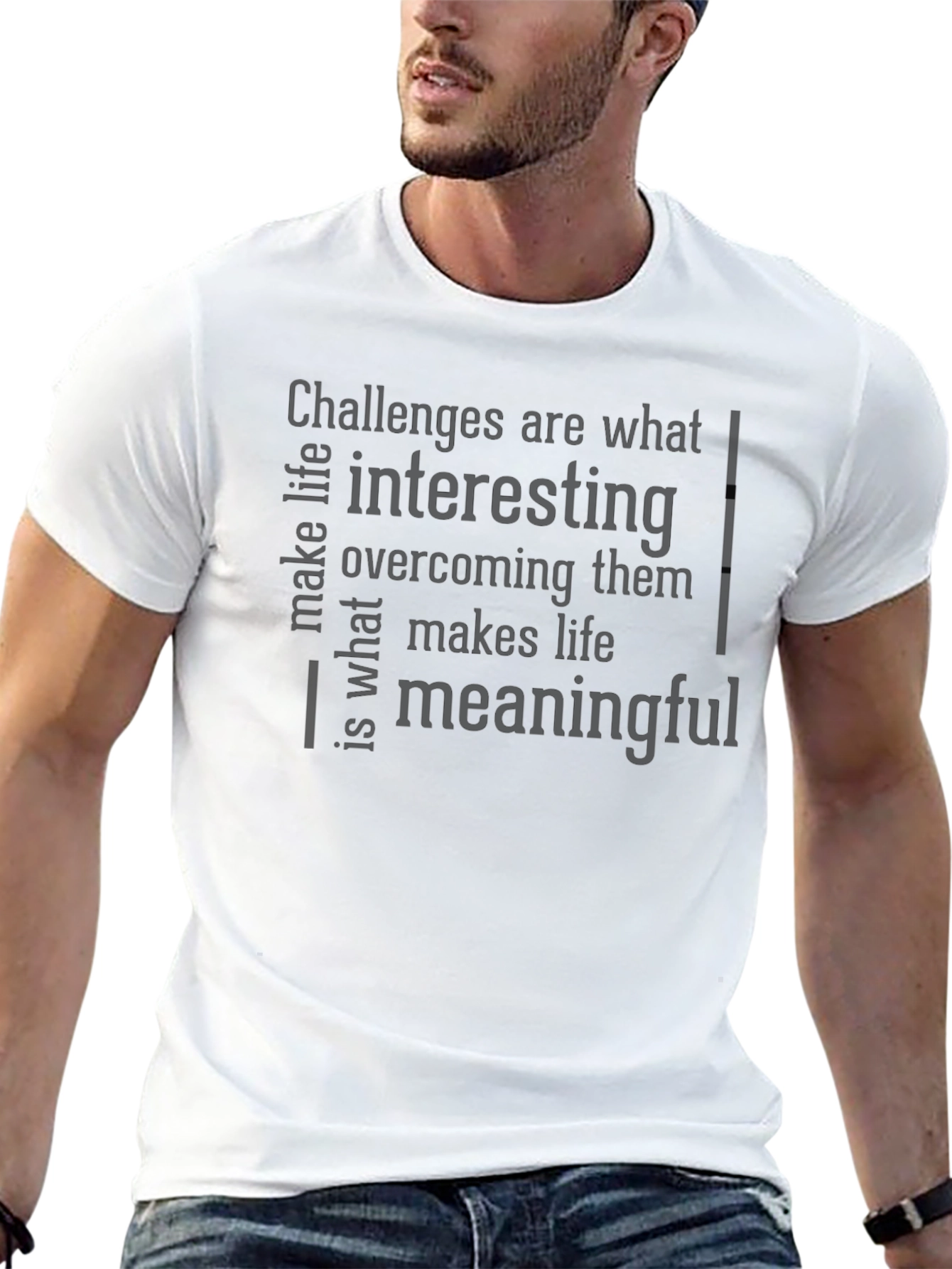 Black Challenges T-Shirt - Interesting Meaningful Life Tee view 13