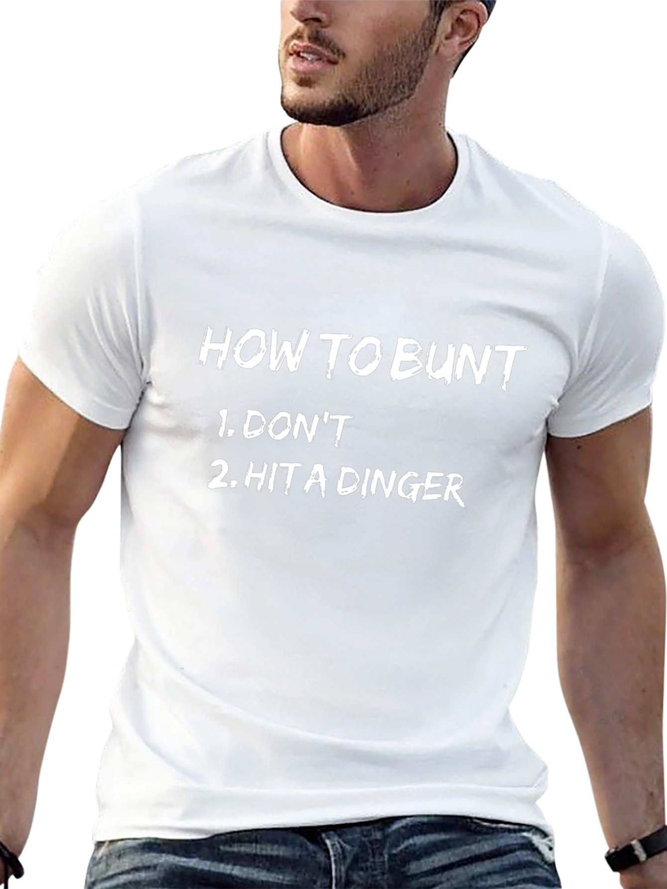 Black How to Bunt Tee - Baseball Humor T-Shirt view 13