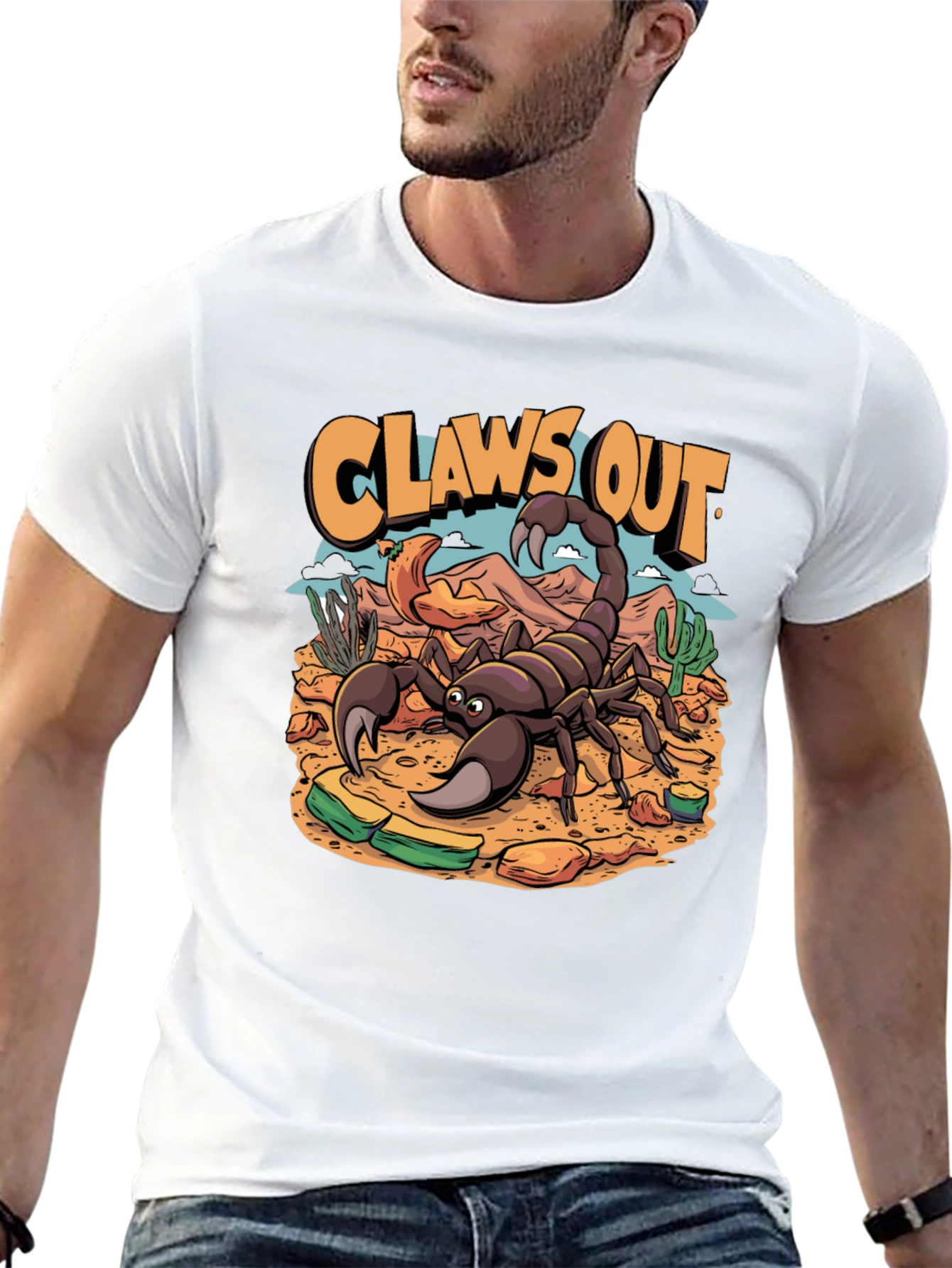 Black Claws Out Scorpion T-Shirt - Desert Design view 13