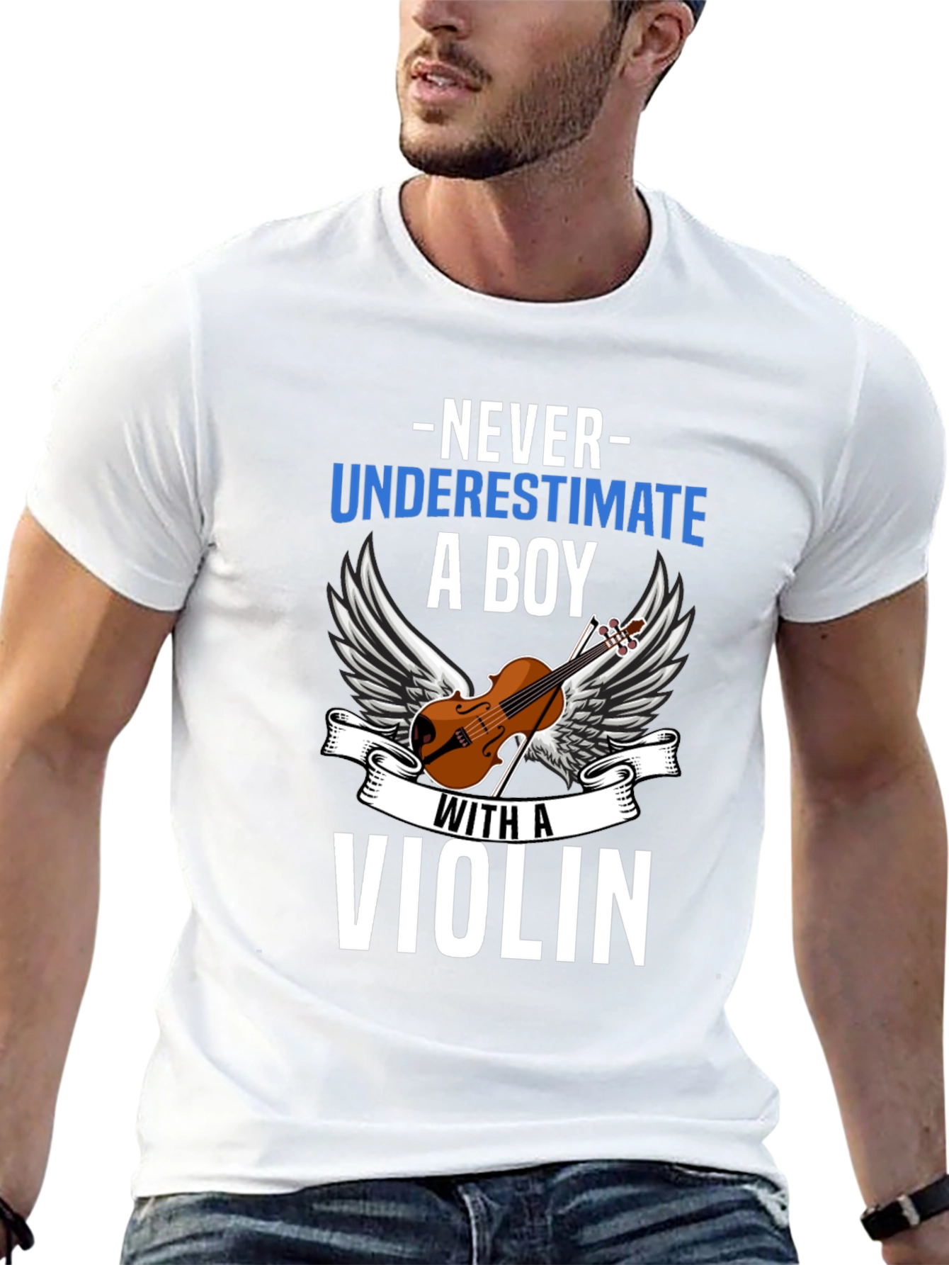 Black Never Underestimate a Boy With a Violin T-Shirt view 13