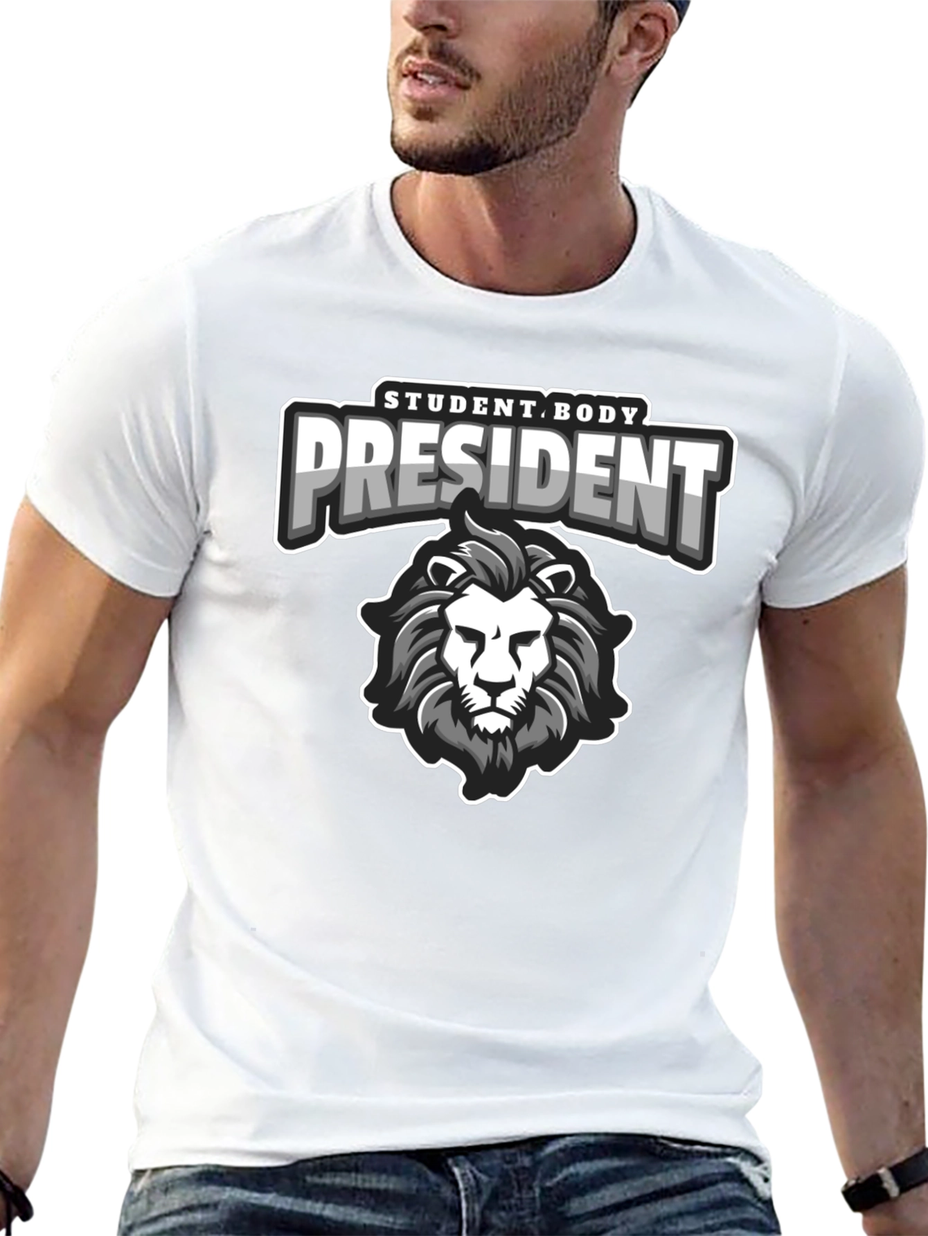 Black Student Body President Lion T-Shirt view 13