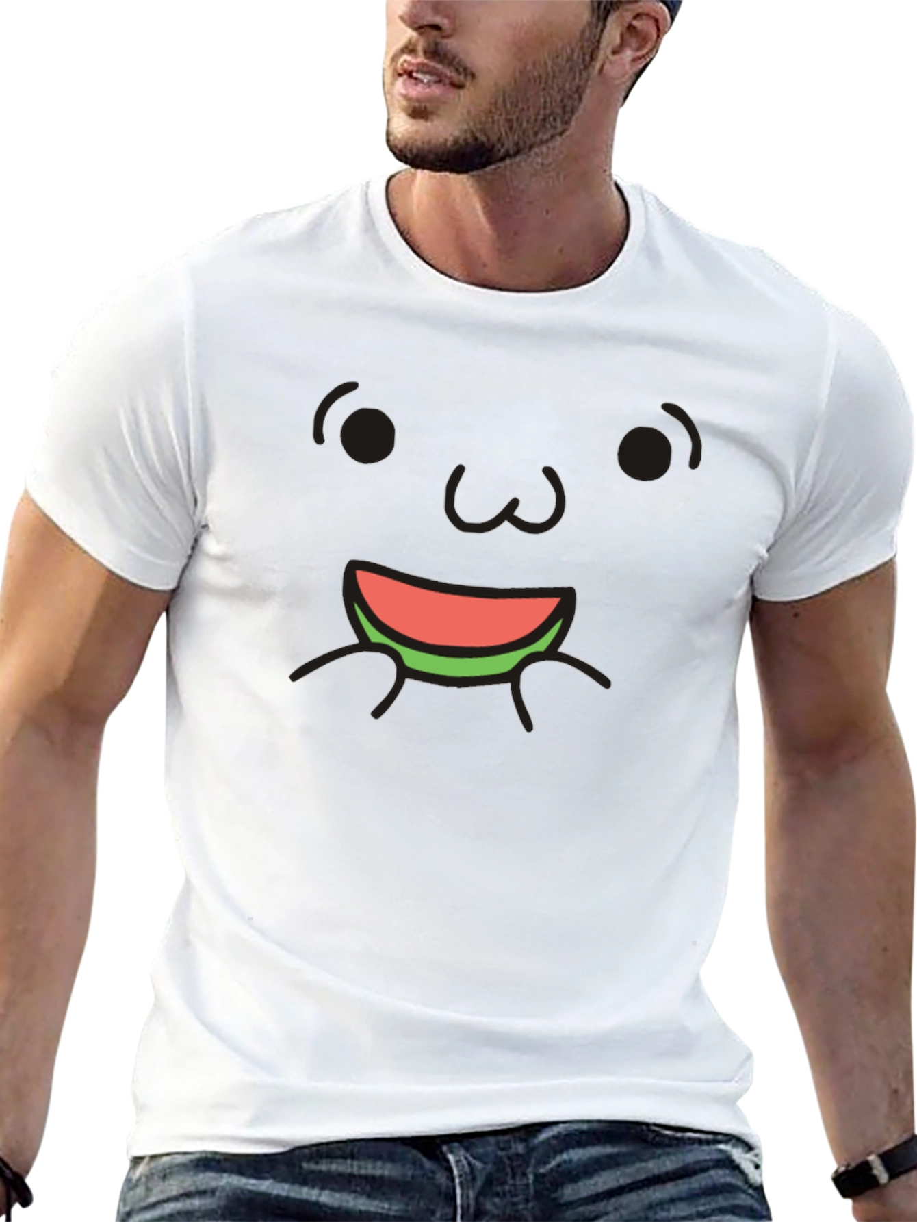 Black Funny Face Black Graphic T-Shirt view 13