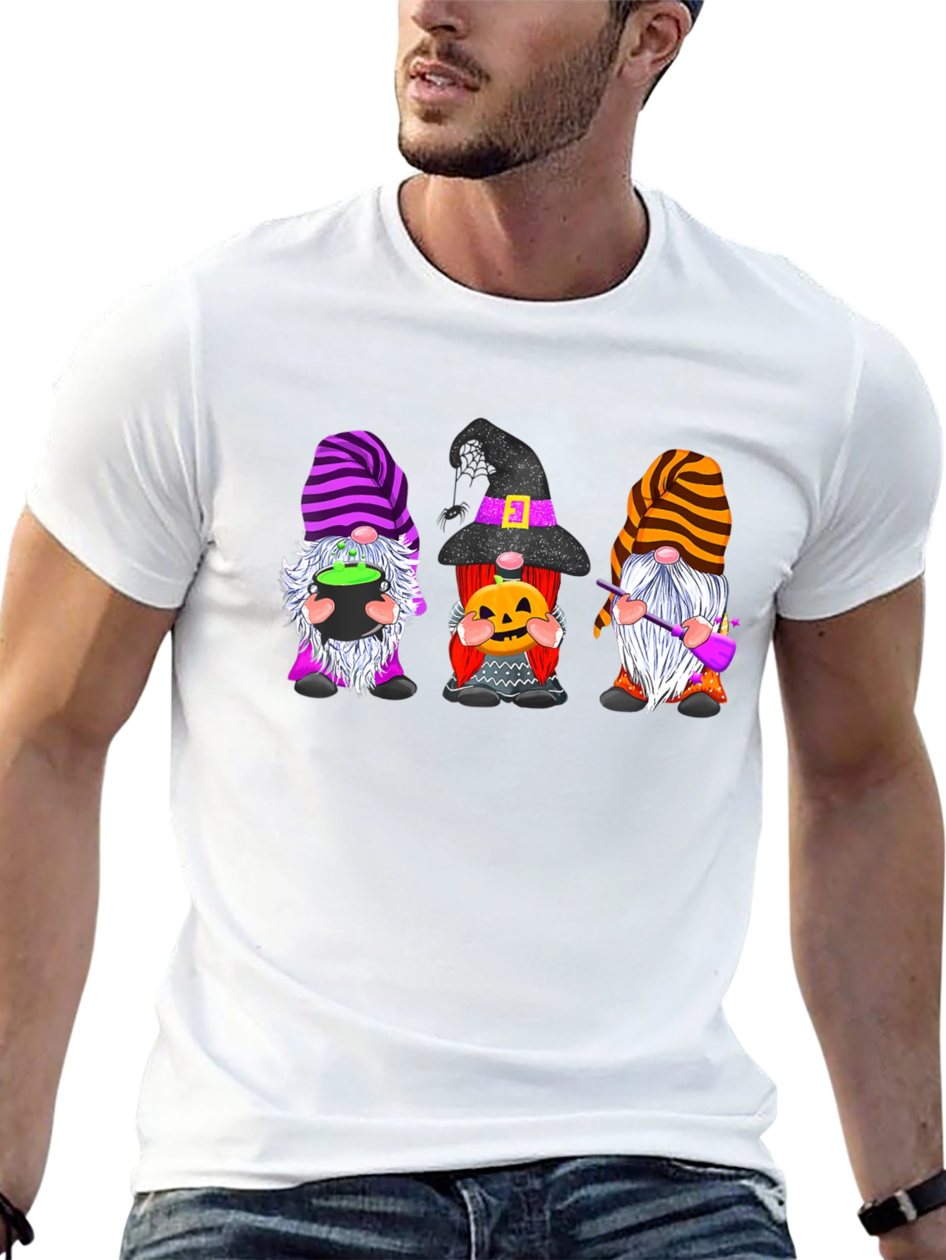 Black Halloween Gnome T-Shirt view 13