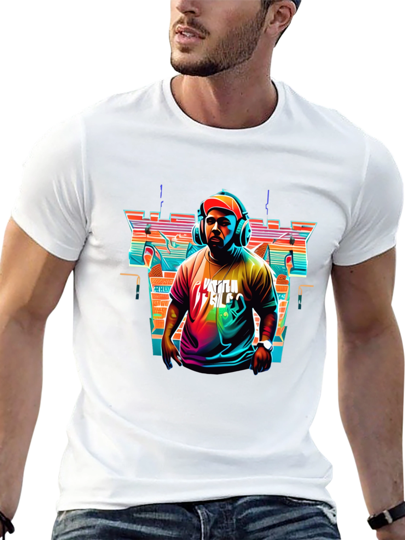 Black Retro DJ Graphic Tee - Stylish Music Lover T-Shirt view 13