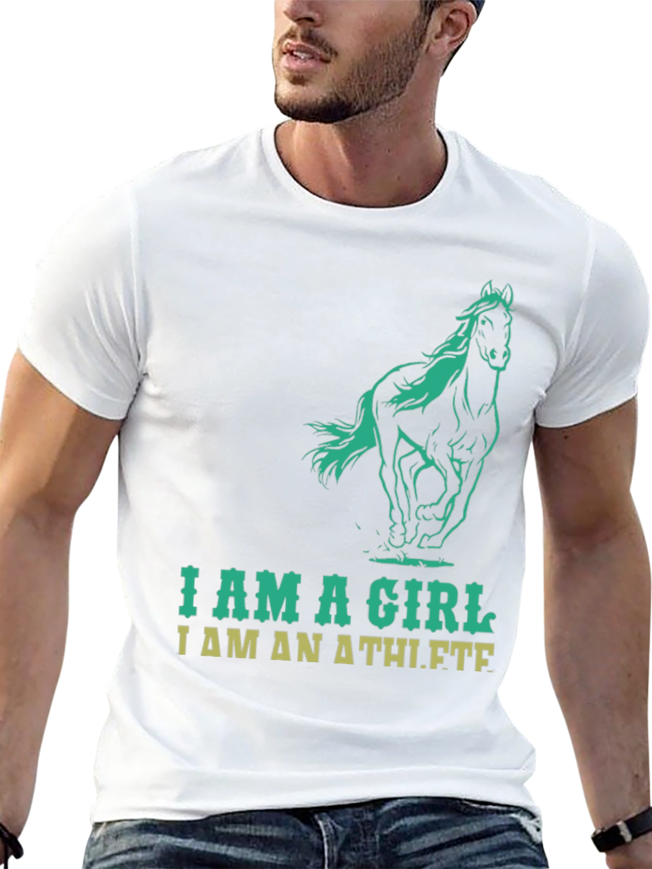 Black I Am A Girl I Am An Athlete T-Shirt view 13