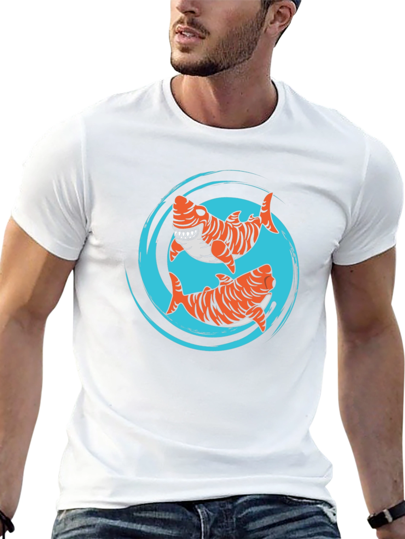 Black Tiger Shark T-Shirt - Cool Graphic Tee view 13