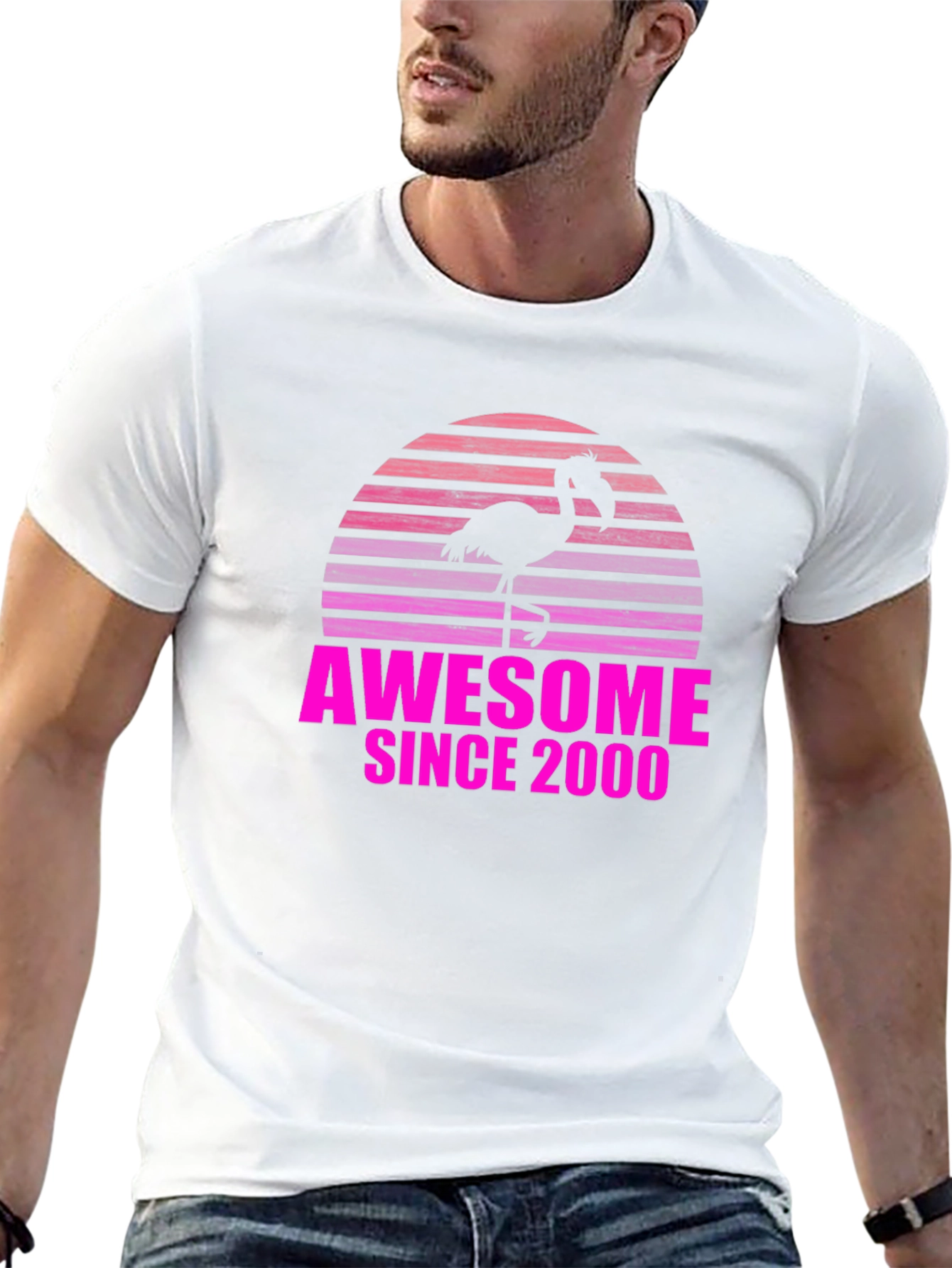 Black Awesome Since 2000 Flamingo Graphic Tee view 13