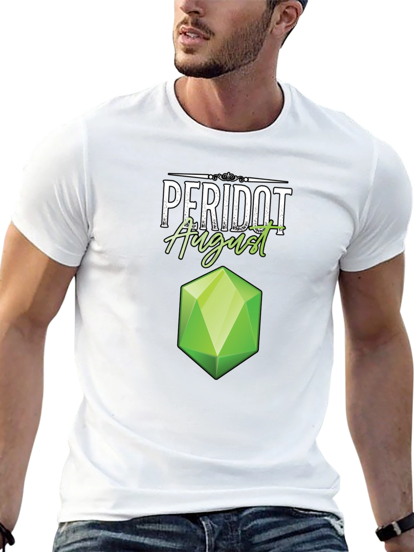 Black Peridot August Gemstone T-Shirt view 13