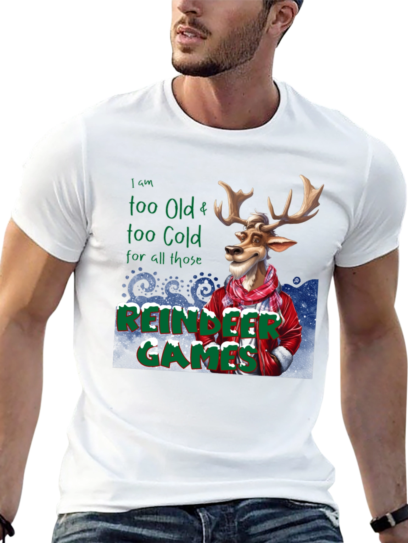 Black Funny Reindeer Games Graphic Tee view 13