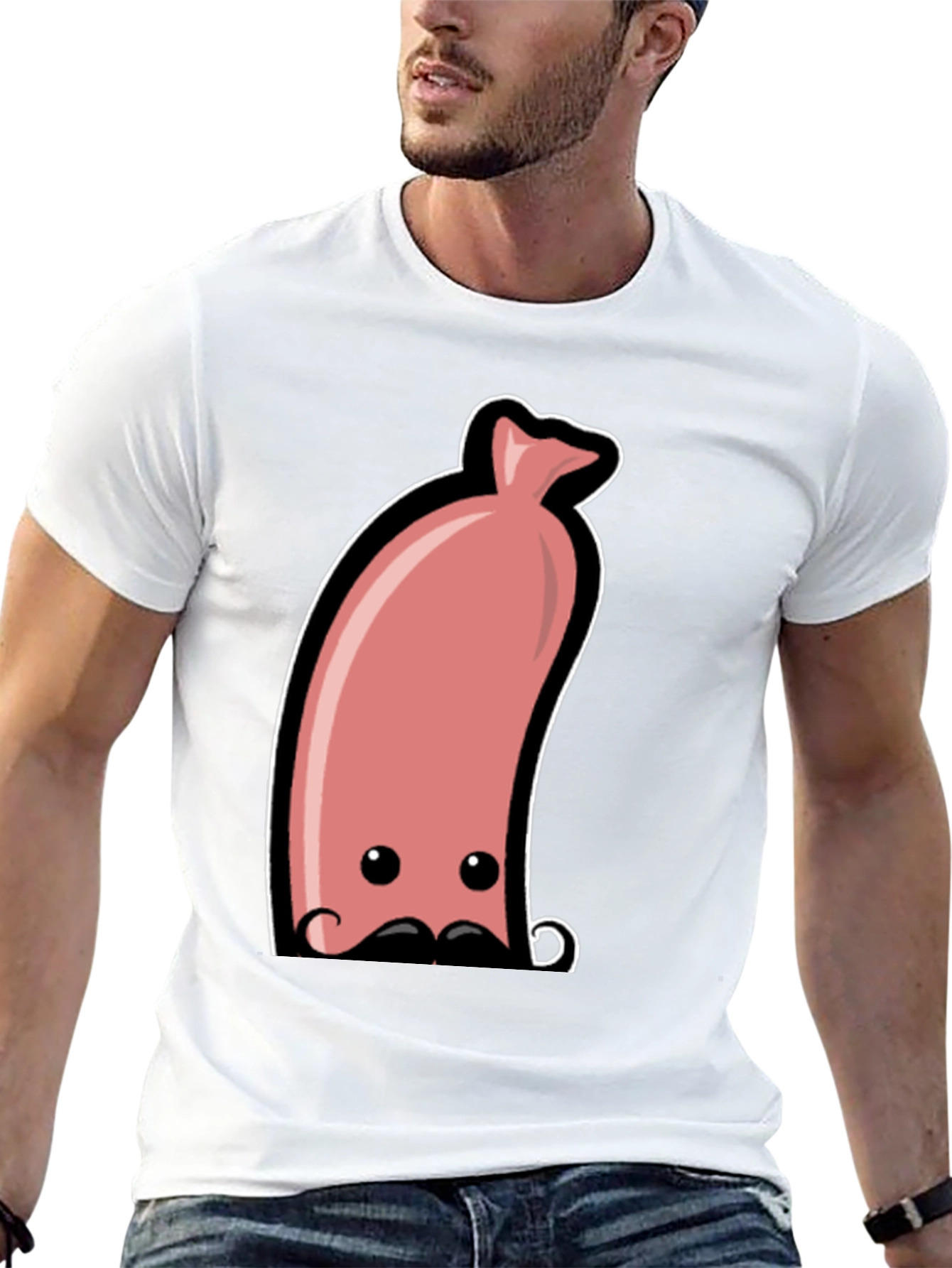 Black Funny Sausage Graphic Tee - Men's Black T-Shirt view 13