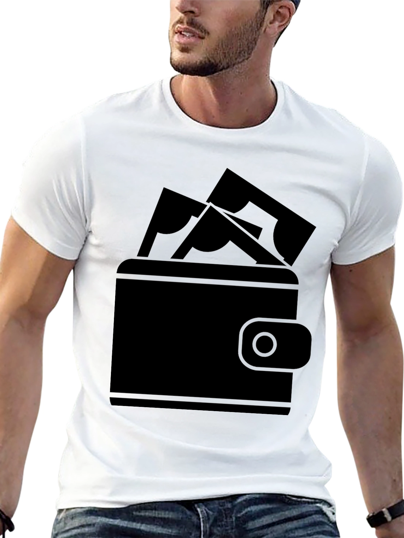 Black Money Wallet Graphic Tee - Black view 13