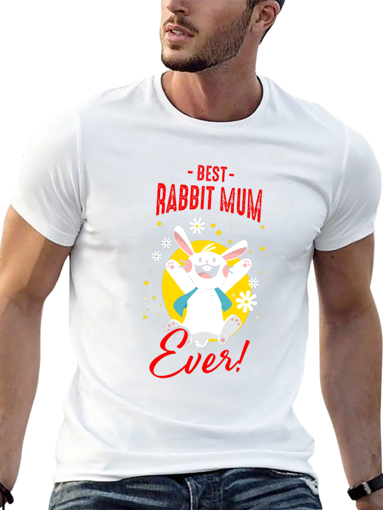 Black Best Rabbit Mum Ever! Graphic Tee view 13