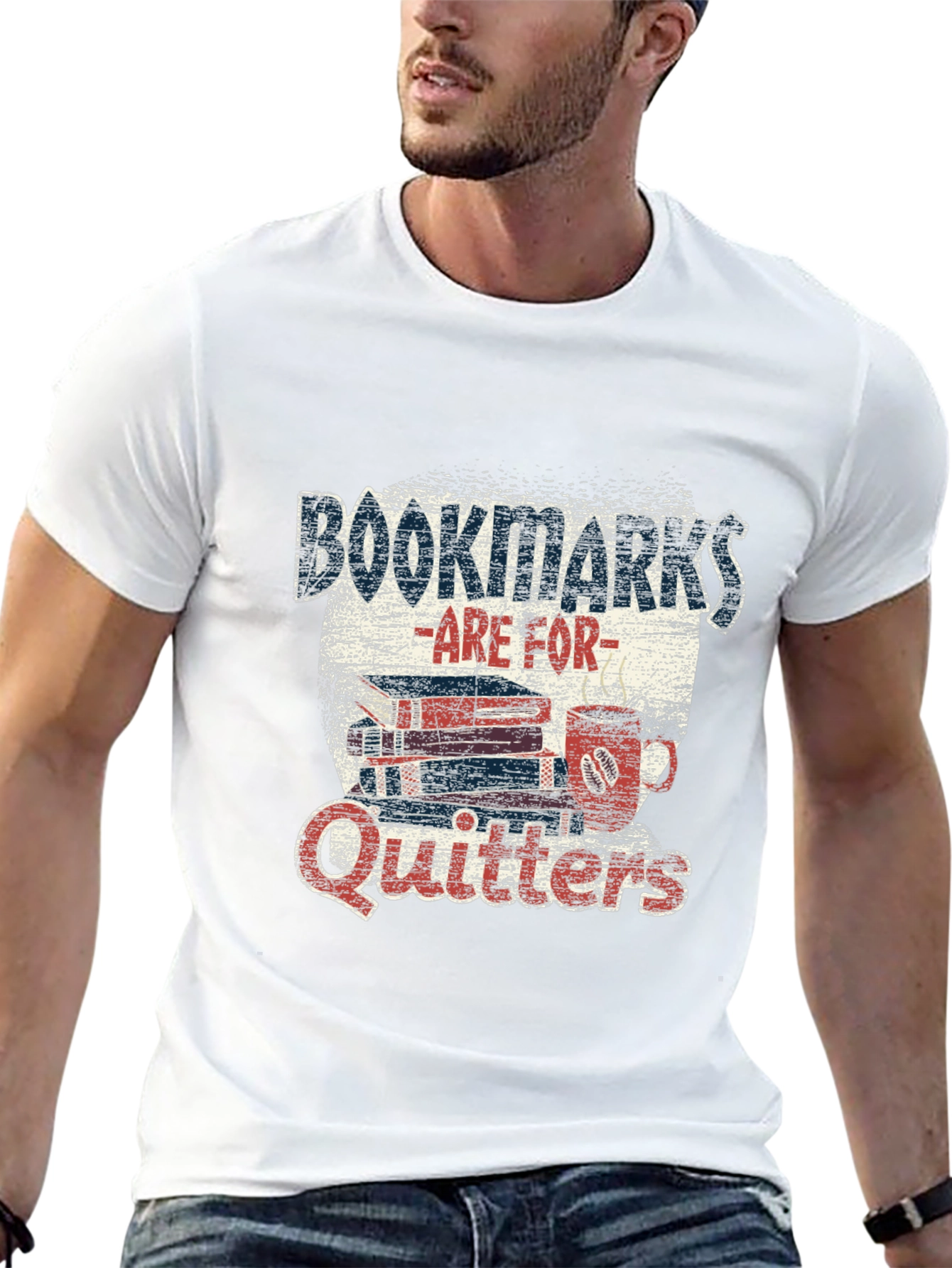 Black Bookmarks Are For Quitters T-Shirt Novelty Bookworm Tee view 13
