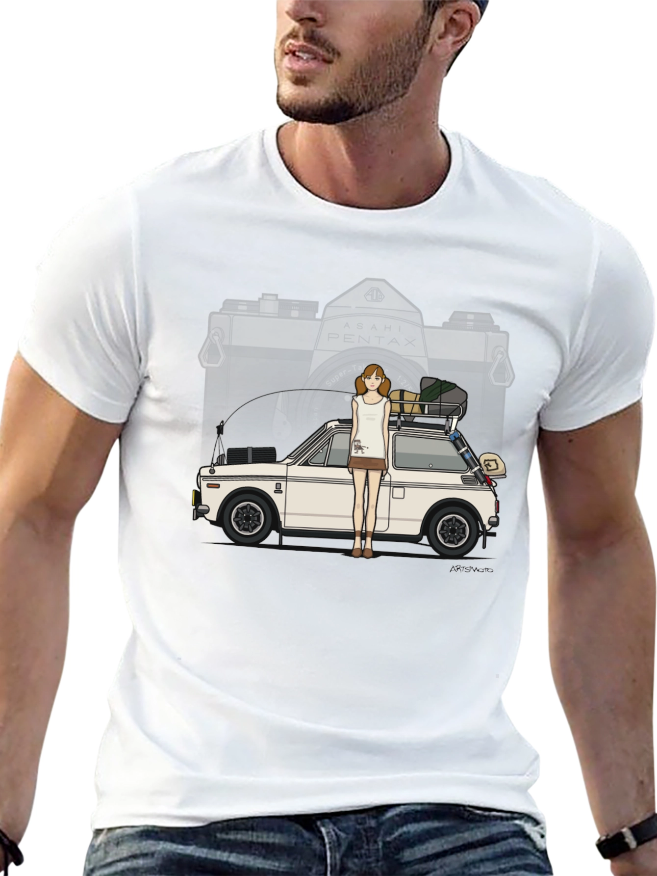 Black Vintage Camera Car T-Shirt - Retro Style view 13