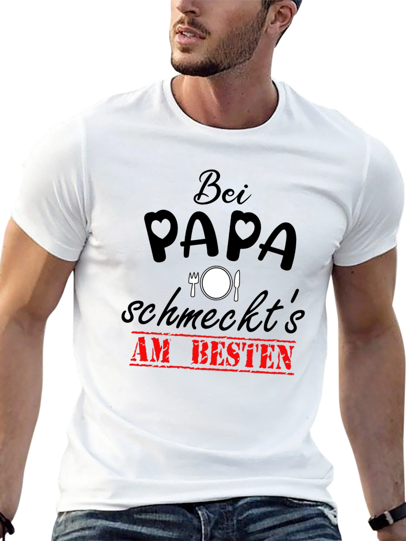Bei Papa Schmeckt's Am Besten Black T-Shirt - 13