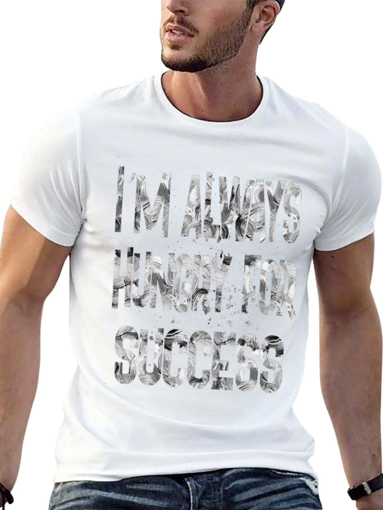 Black Hungry for Success Black T-Shirt view 13