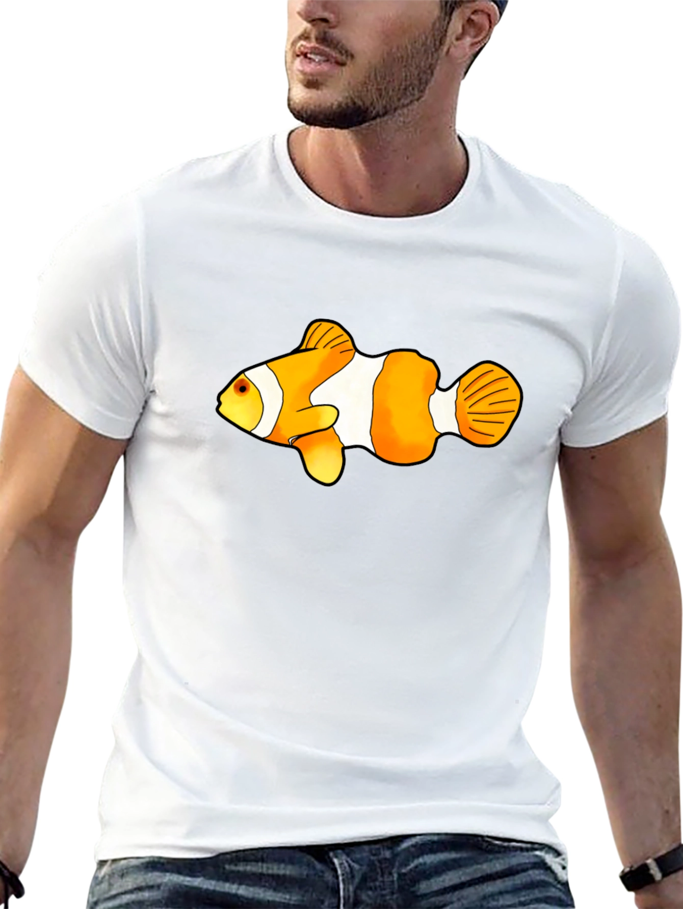 Black Clown Fish Graphic Tee - Black Cotton Blend view 13