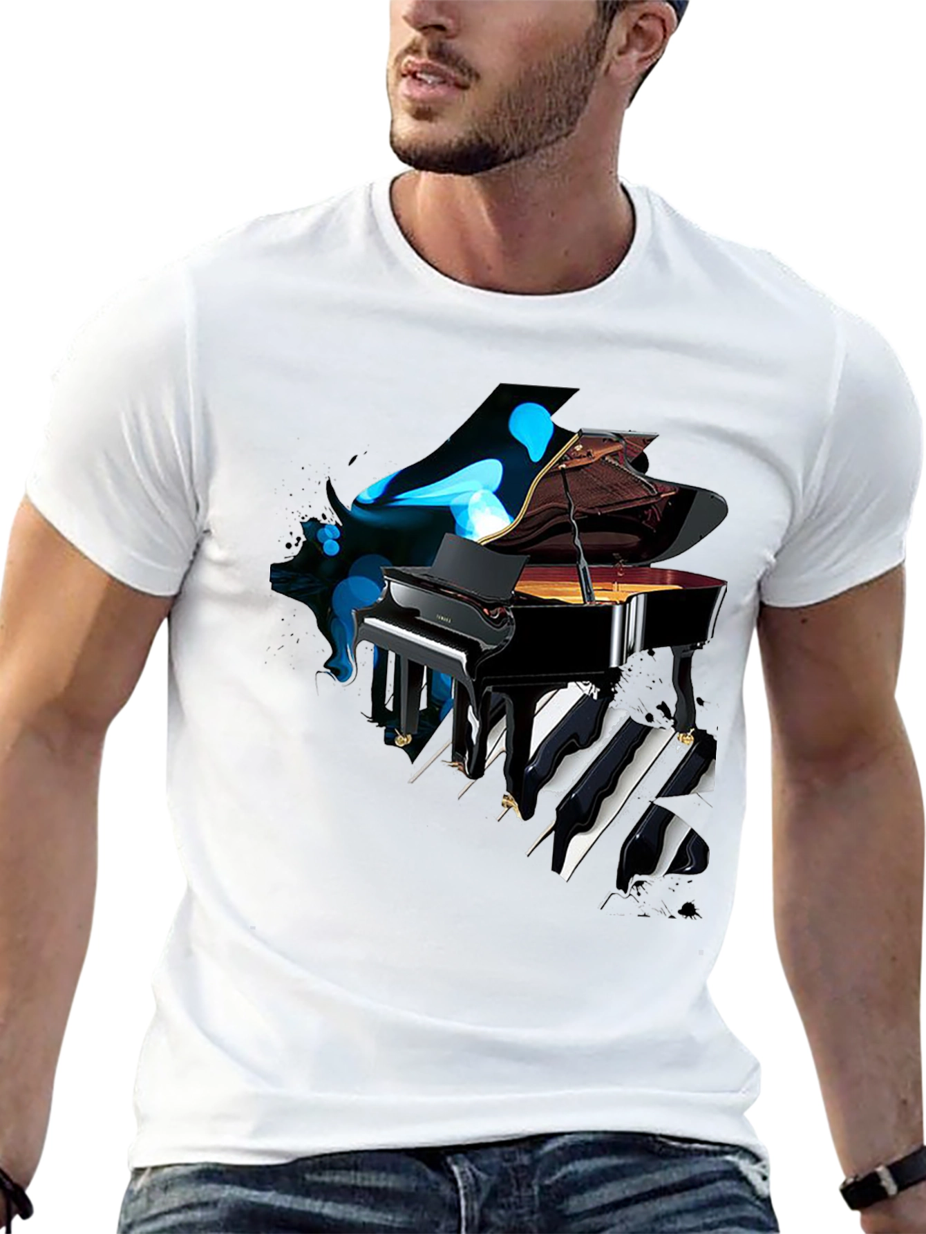 Black Piano Keys T-Shirt - Unique Music Lover Tee view 13