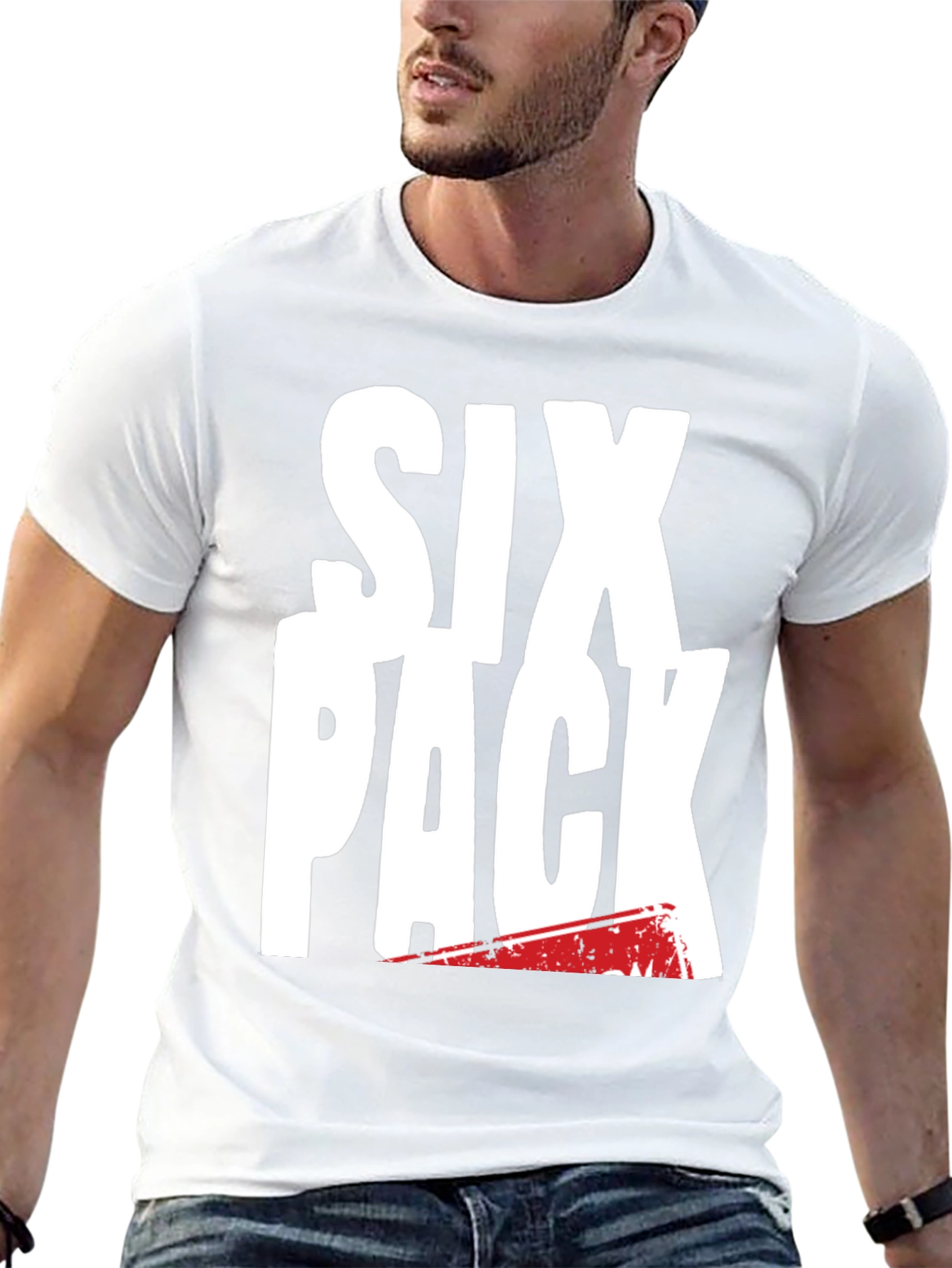 Black Six Pack Graphic Tee - Black Cotton T-Shirt view 13