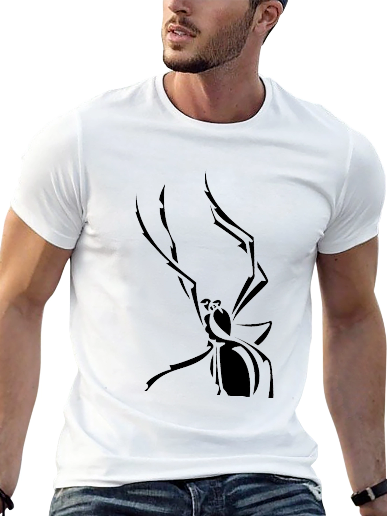 Black Men's Black Spider Graphic Tee view 13