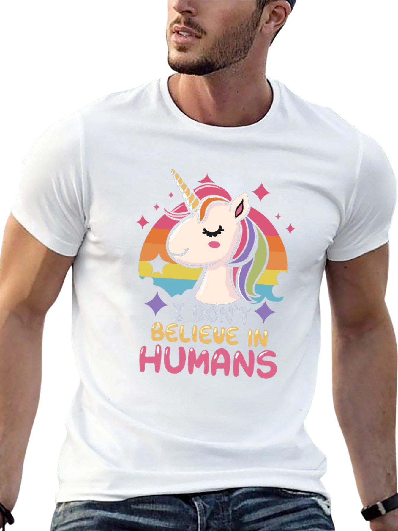 Black Unicorn 'I Don't Believe in Humans' Graphic Tee view 13