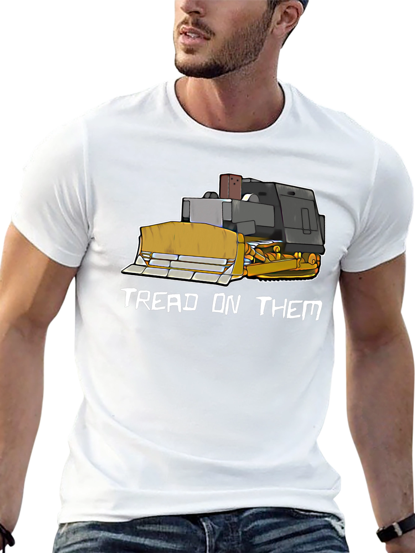 Black Tread On Them Funny Bulldozer T-Shirt view 13