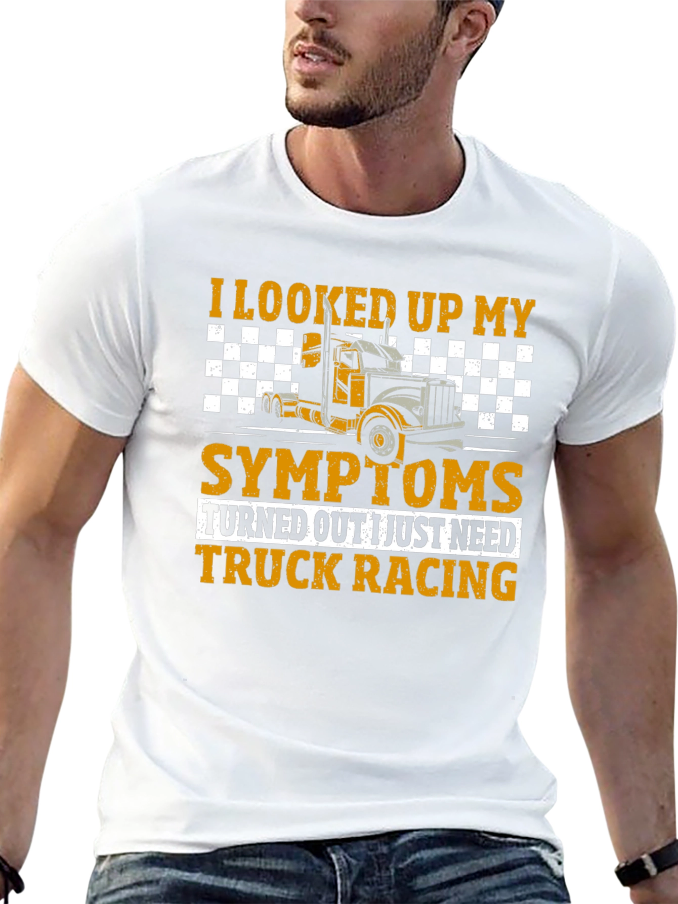 Black Truck Racing T-Shirt - Symptom Relief Funny Tee view 13