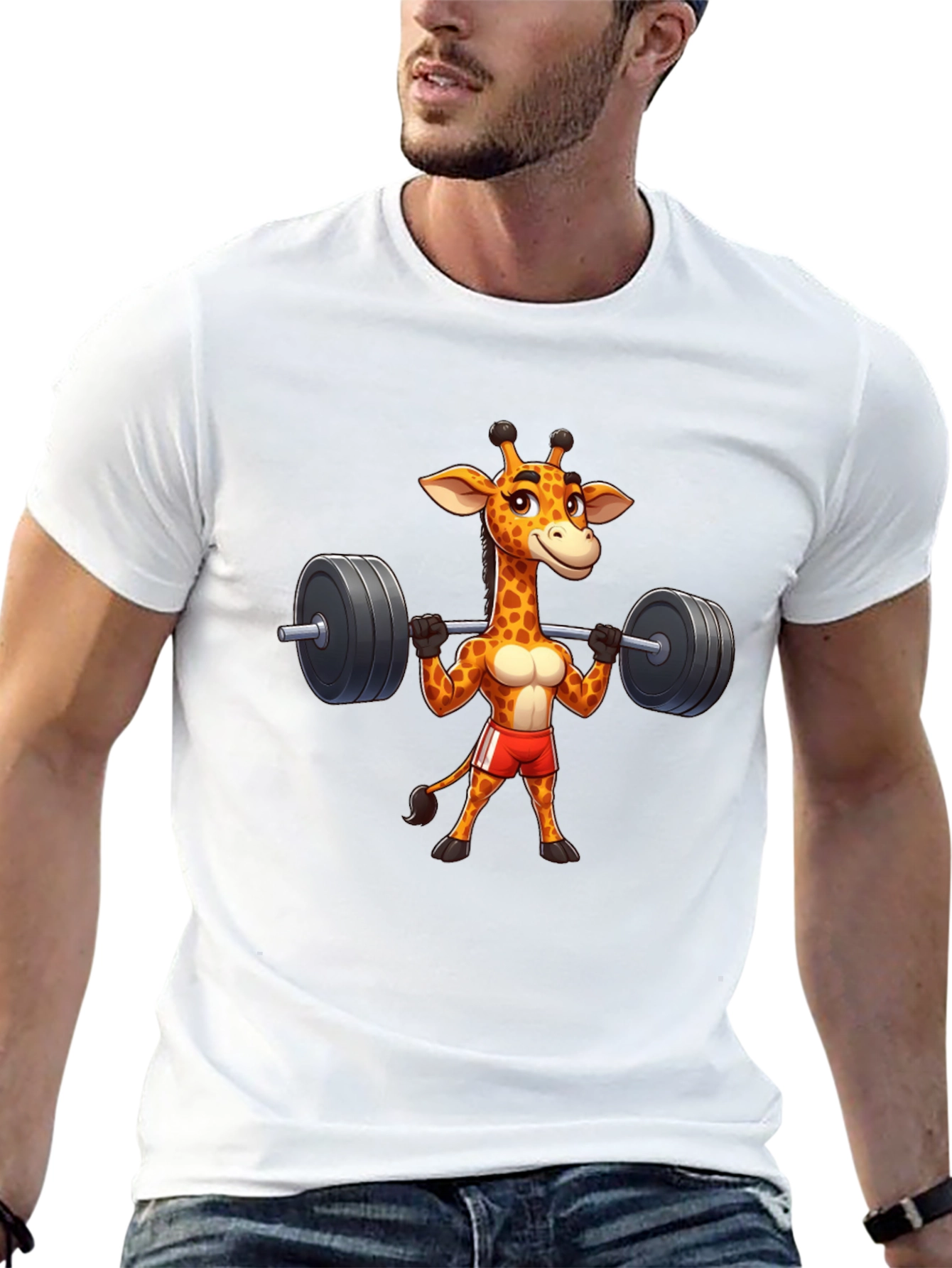 Black Giraffe Gym T-Shirt - Funny Workout Tee view 13