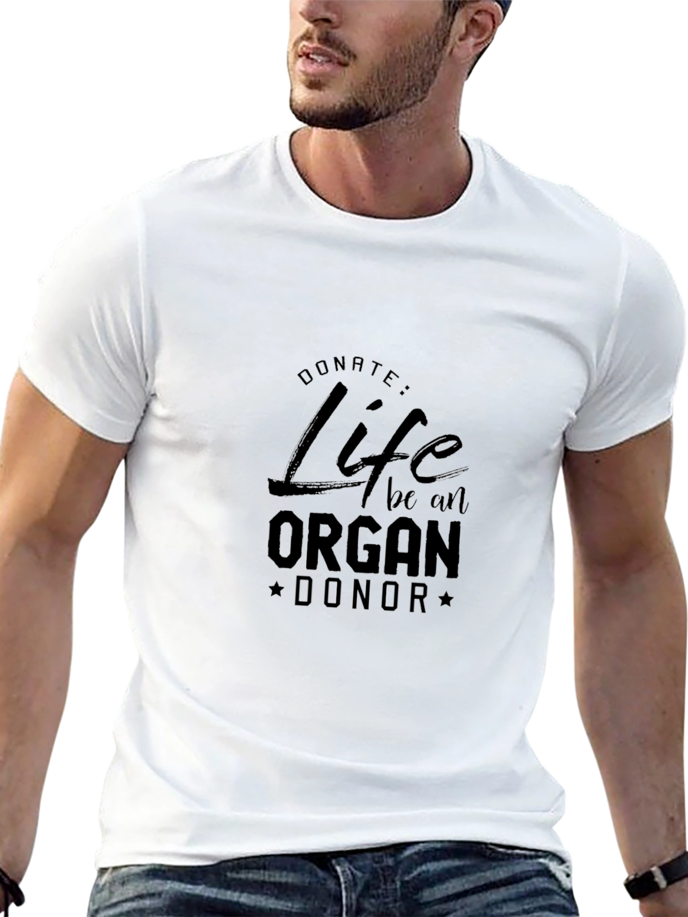 Black Donate Life Organ Donor Black T-Shirt view 13