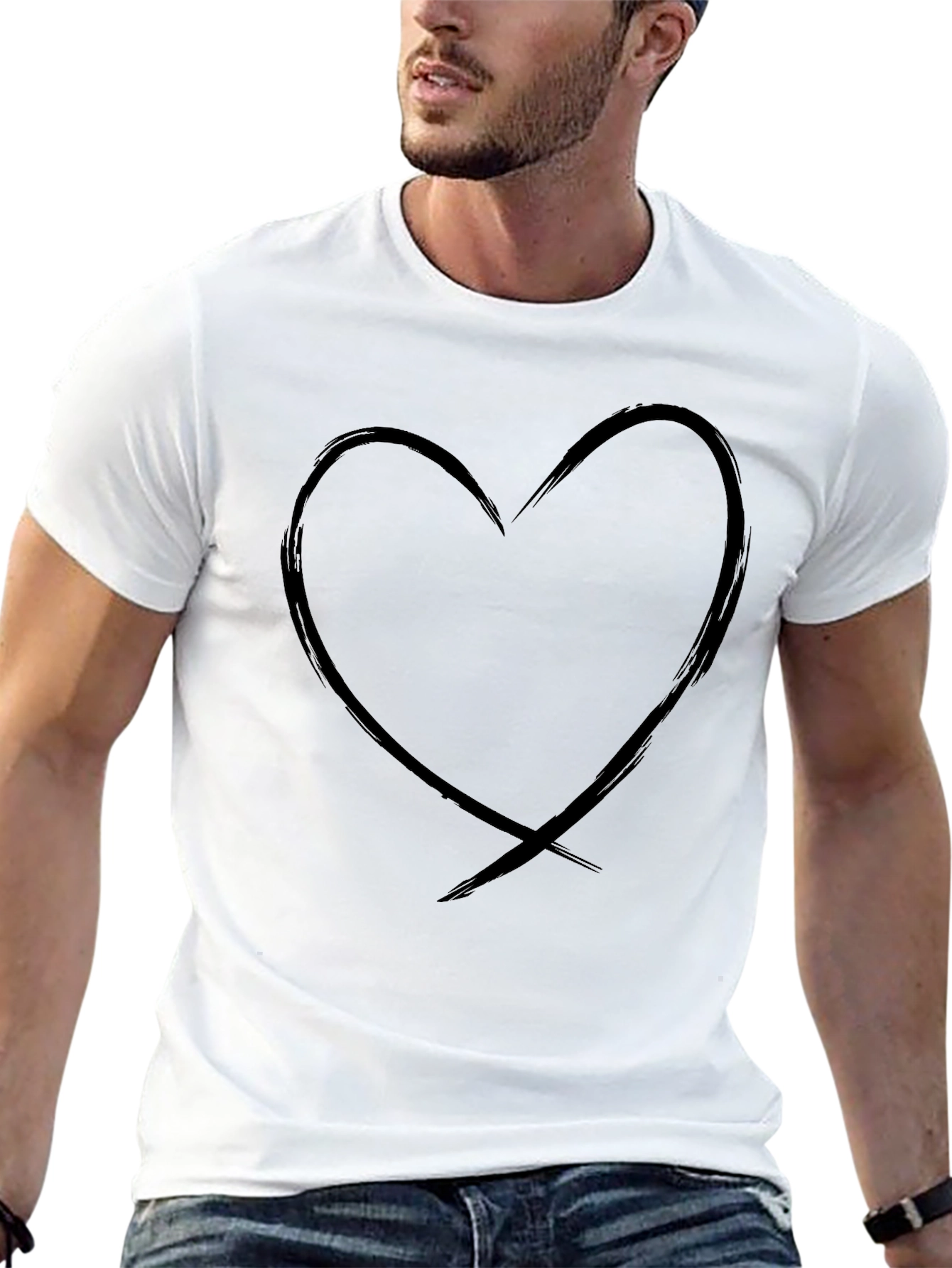 Black Heart Graphic Black T-Shirt - Casual Style view 13