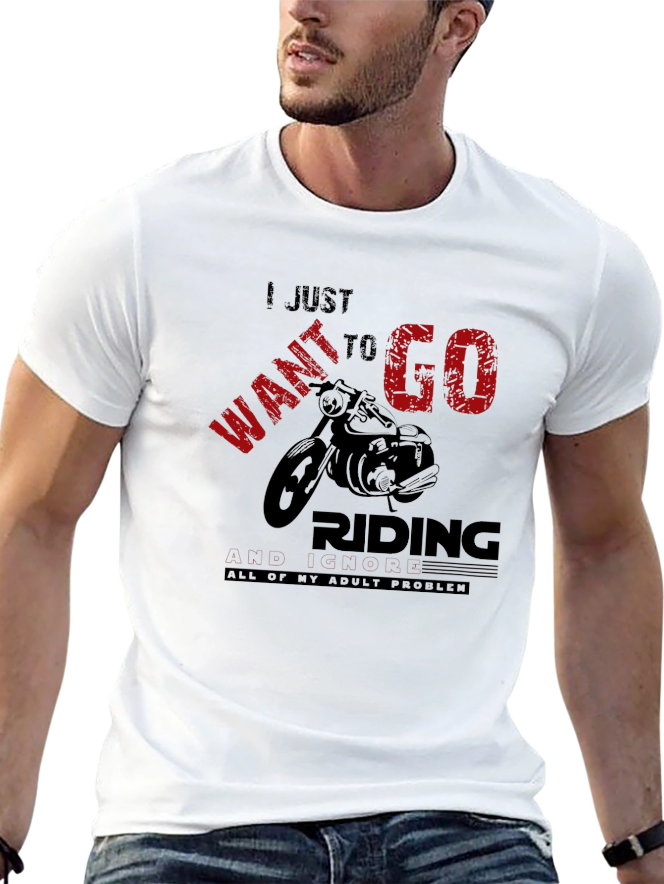 Black I Just Want To Go Riding T-Shirt view 13
