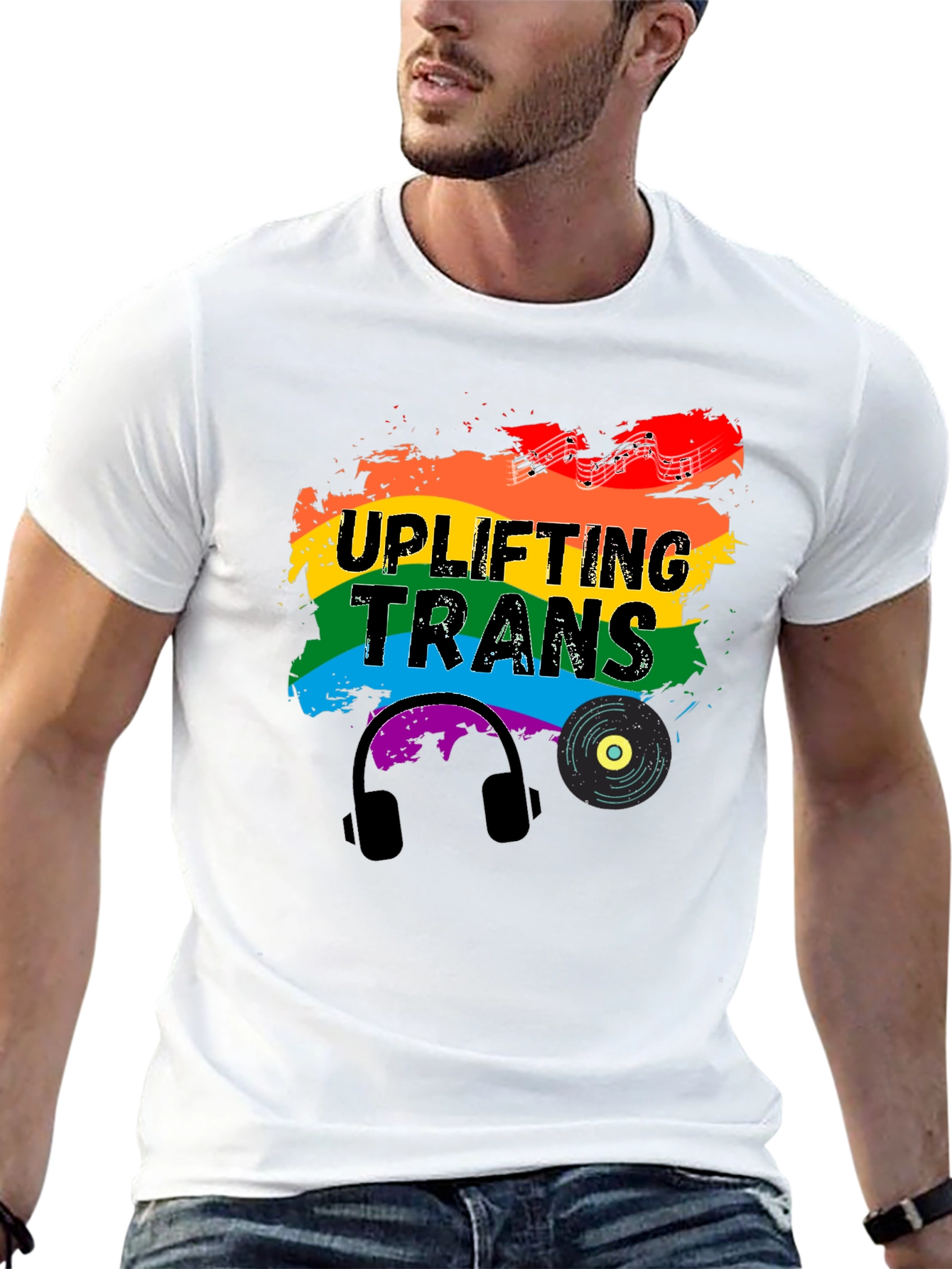 Black Uplifting Trans Pride T-Shirt view 13