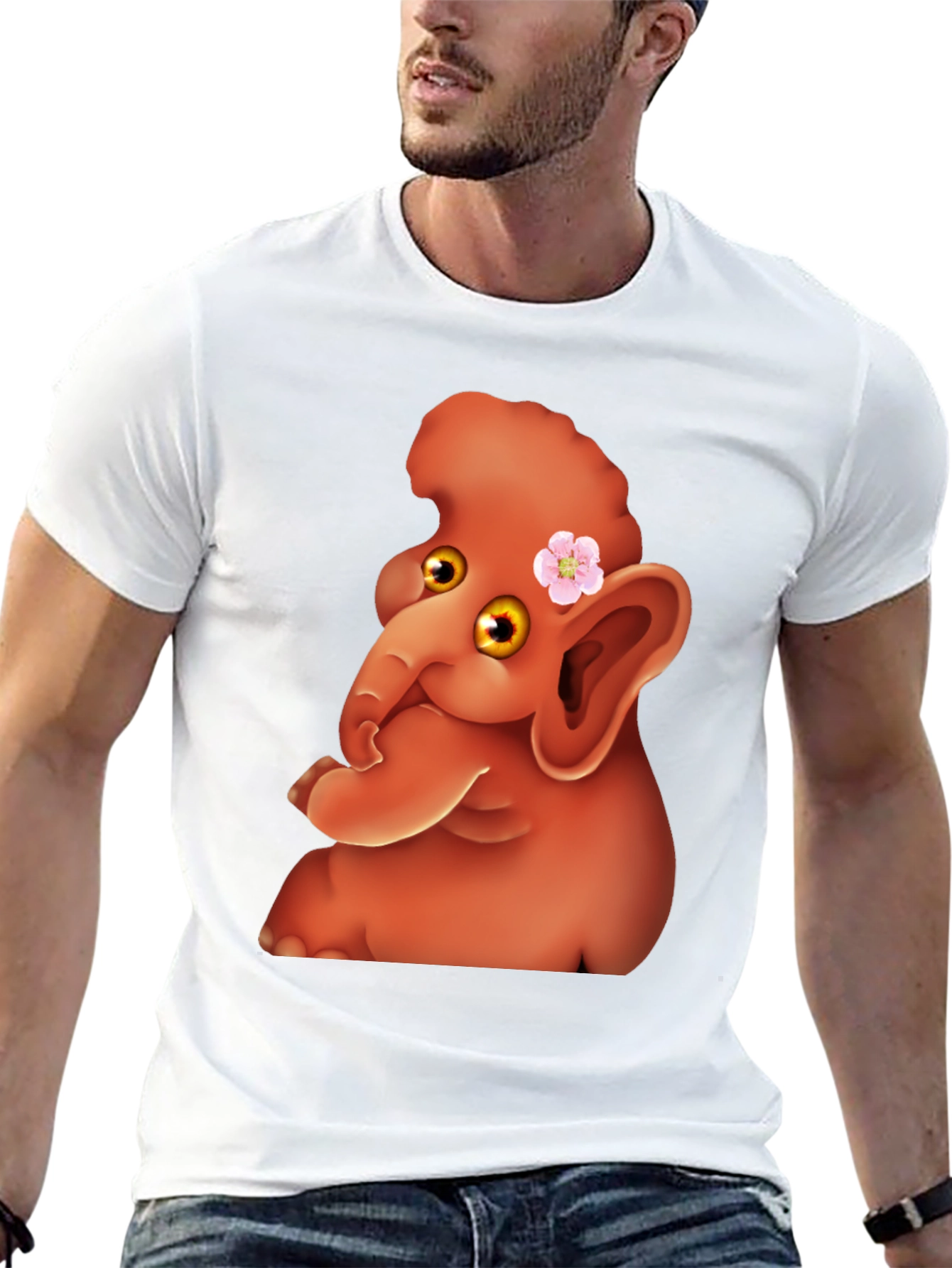 Black Cartoon Elephant Tee view 13