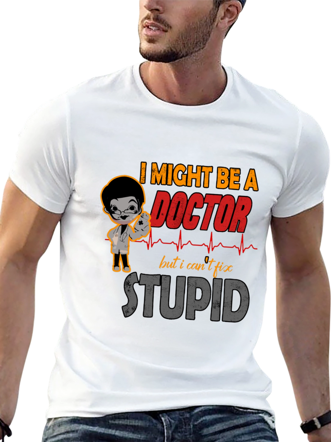 Black Funny Doctor T-Shirt - I Might Be A Doctor But... view 13