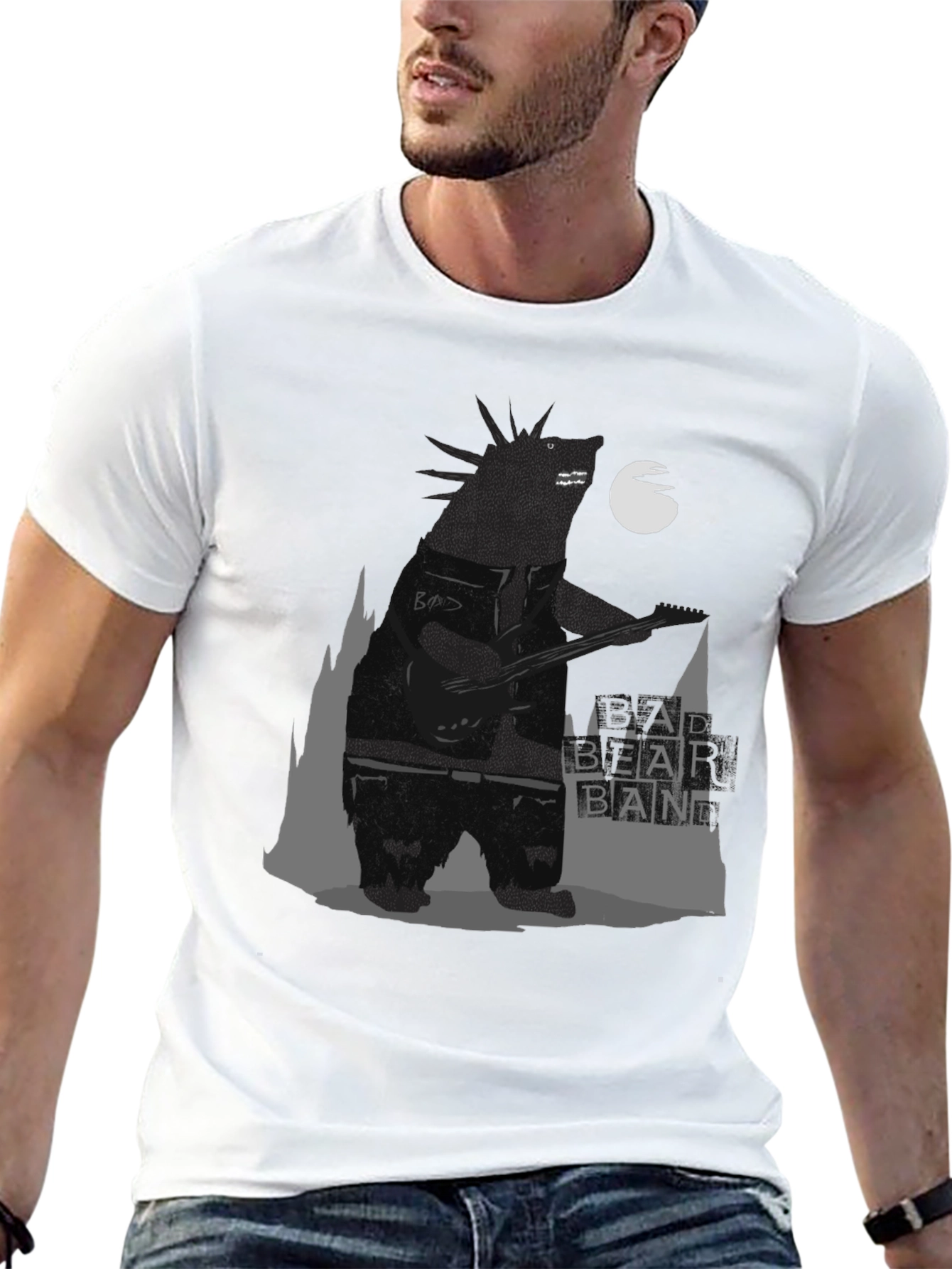 Black Bad Bear Band Graphic Tee - Black view 13