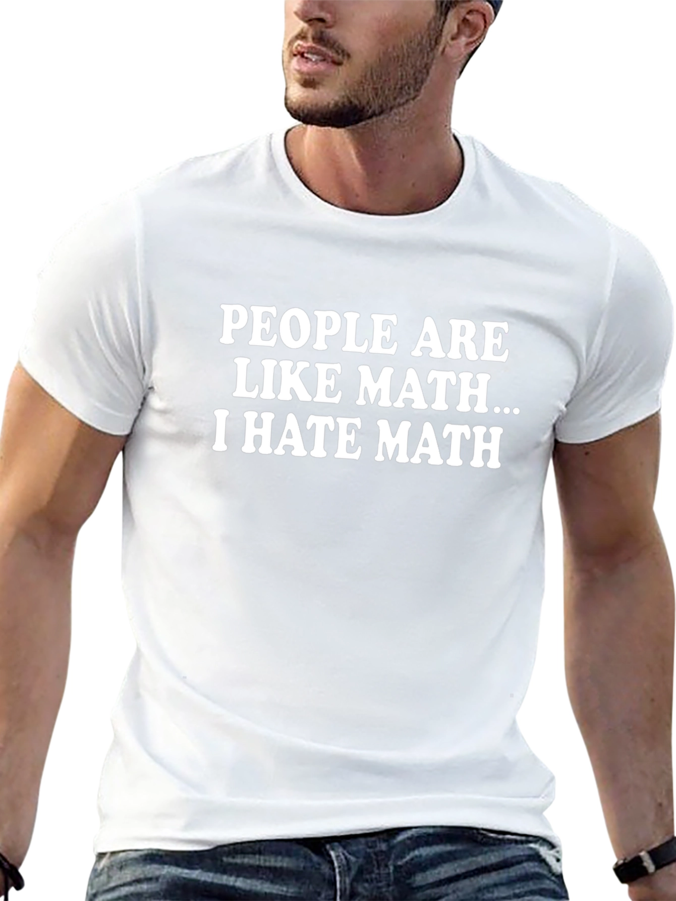 Black Funny 'I Hate Math' Graphic Tee - Black Cotton T-Shirt view 13