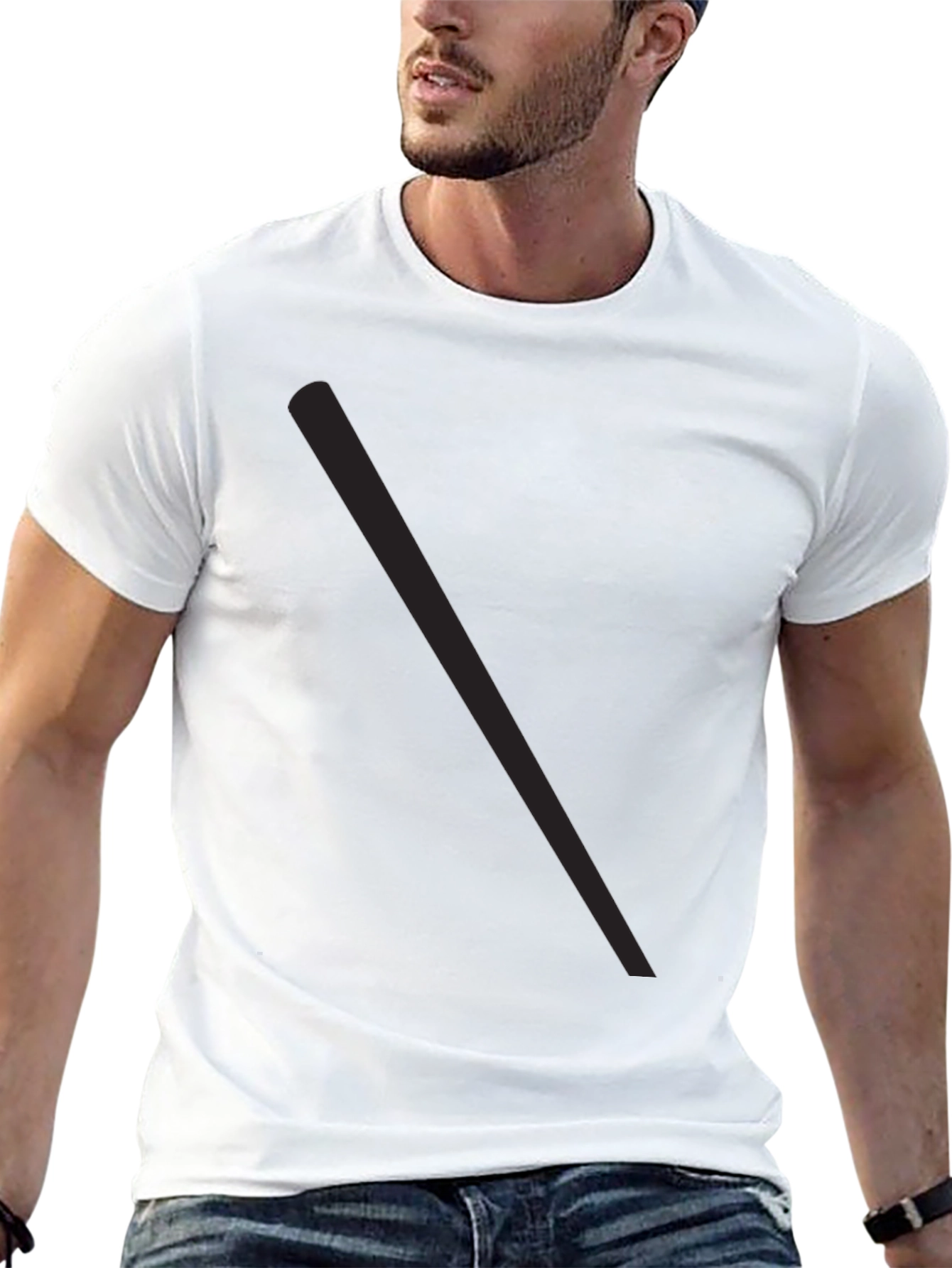 Black Men's Solid Black Casual T-Shirt view 13