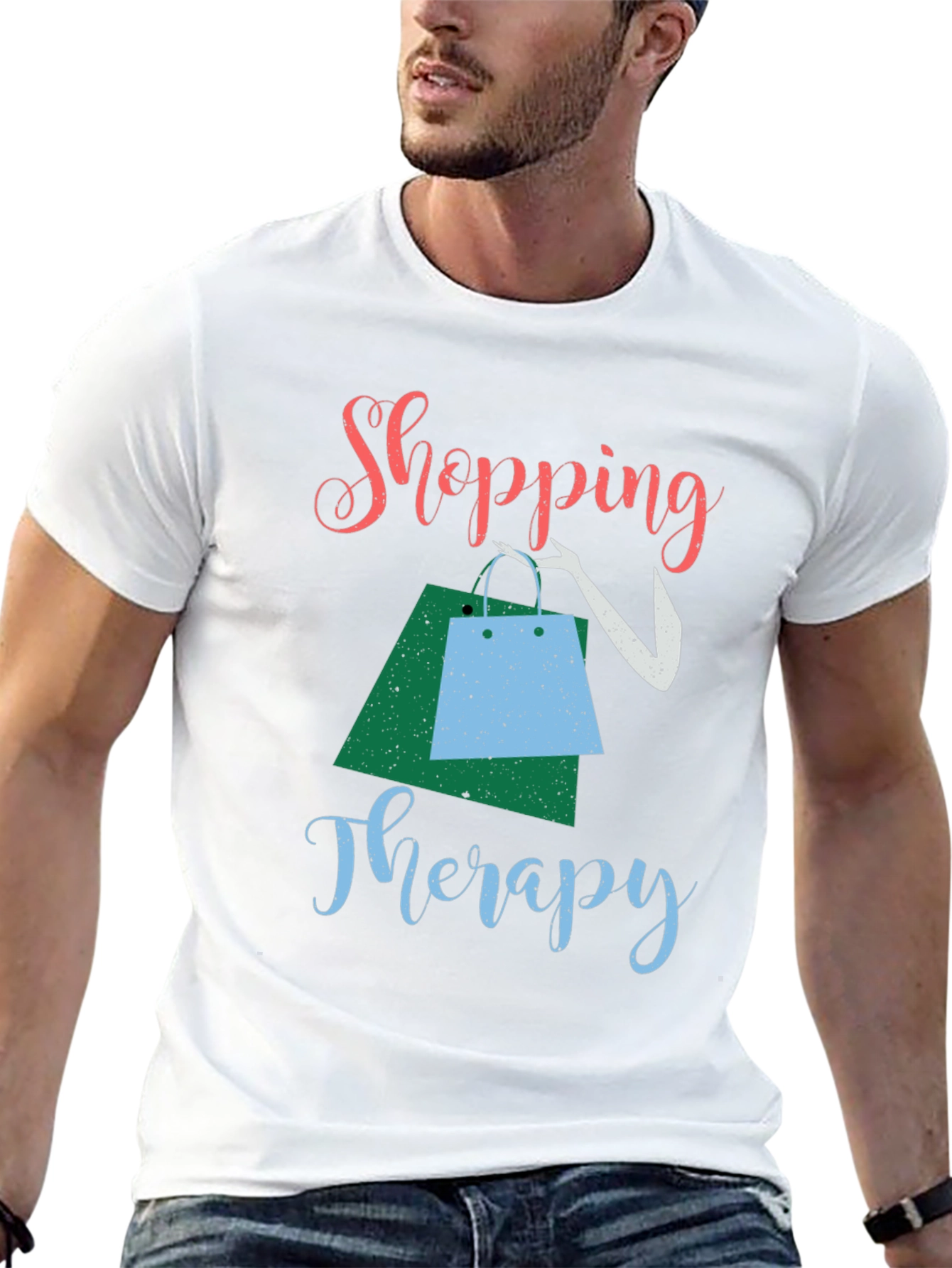 Black Shopping Therapy Tee view 13