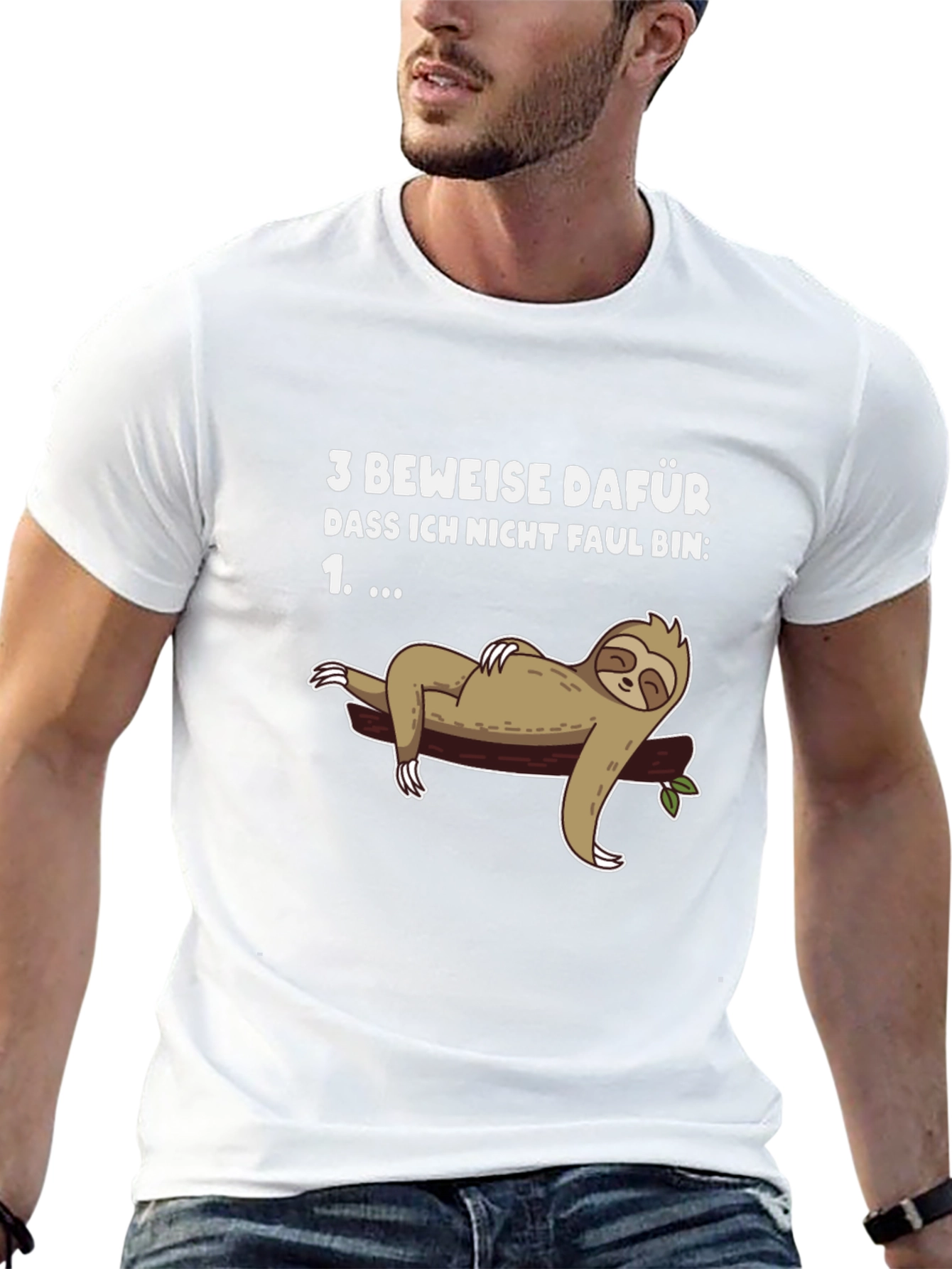 Black Funny Sloth Lazy Humor Graphic Tee - Black view 13
