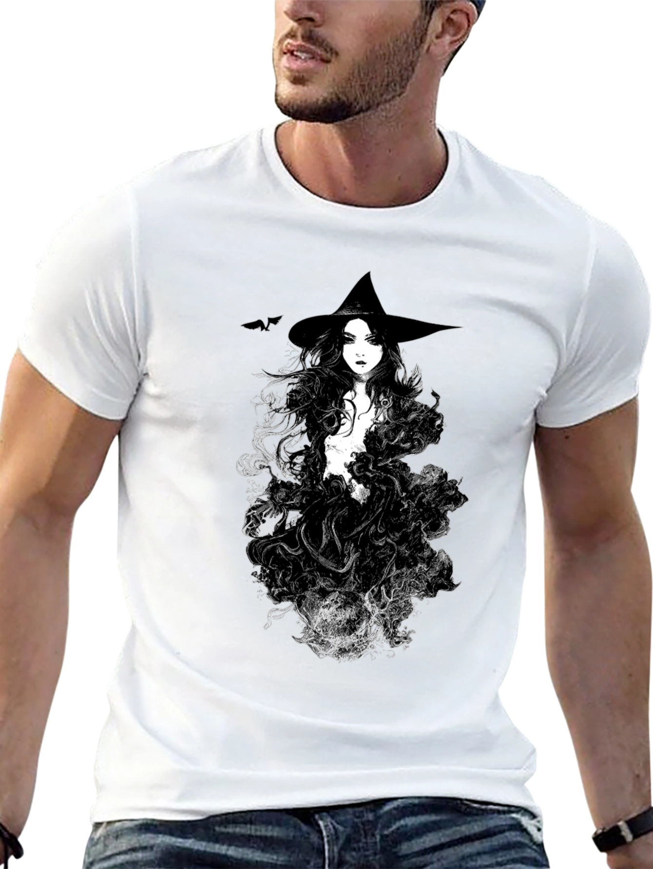Black Witch Graphic Black T-Shirt view 13