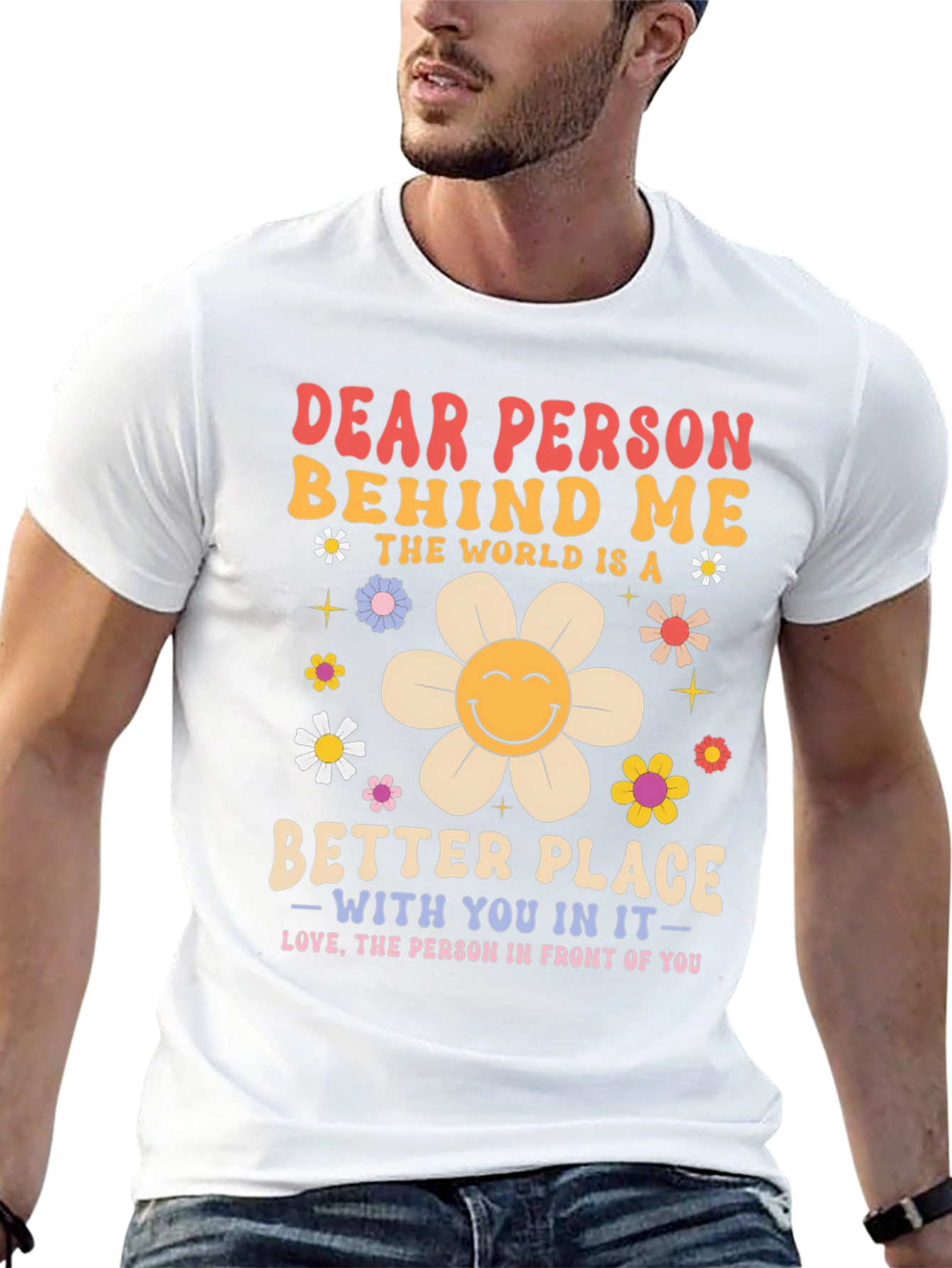Black Dear Person Behind Me Graphic Tee - Positive Message view 13