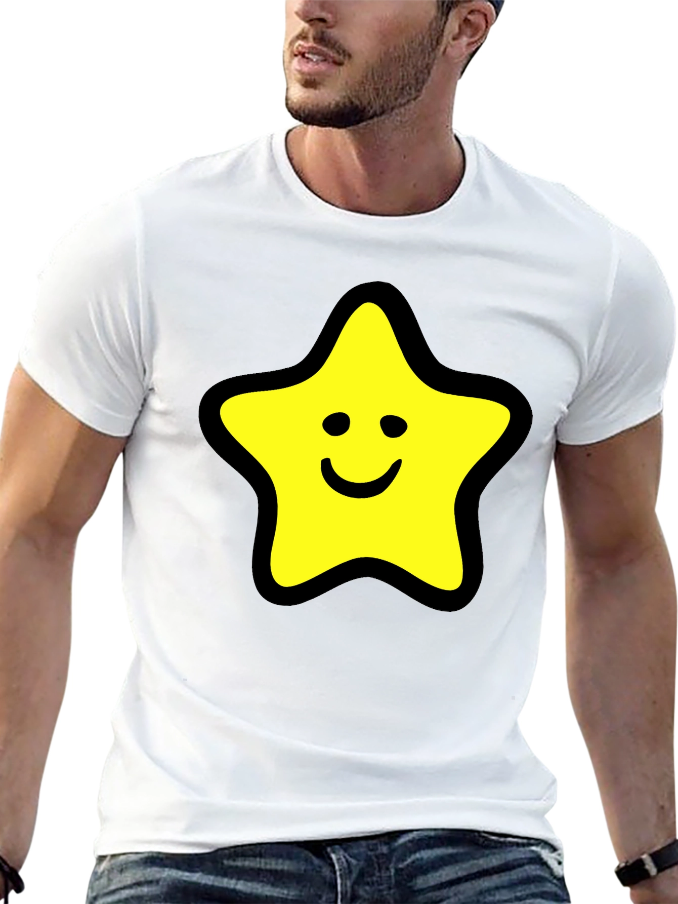 Black Star Graphic Black T-Shirt - Comfortable Cotton Blend view 13