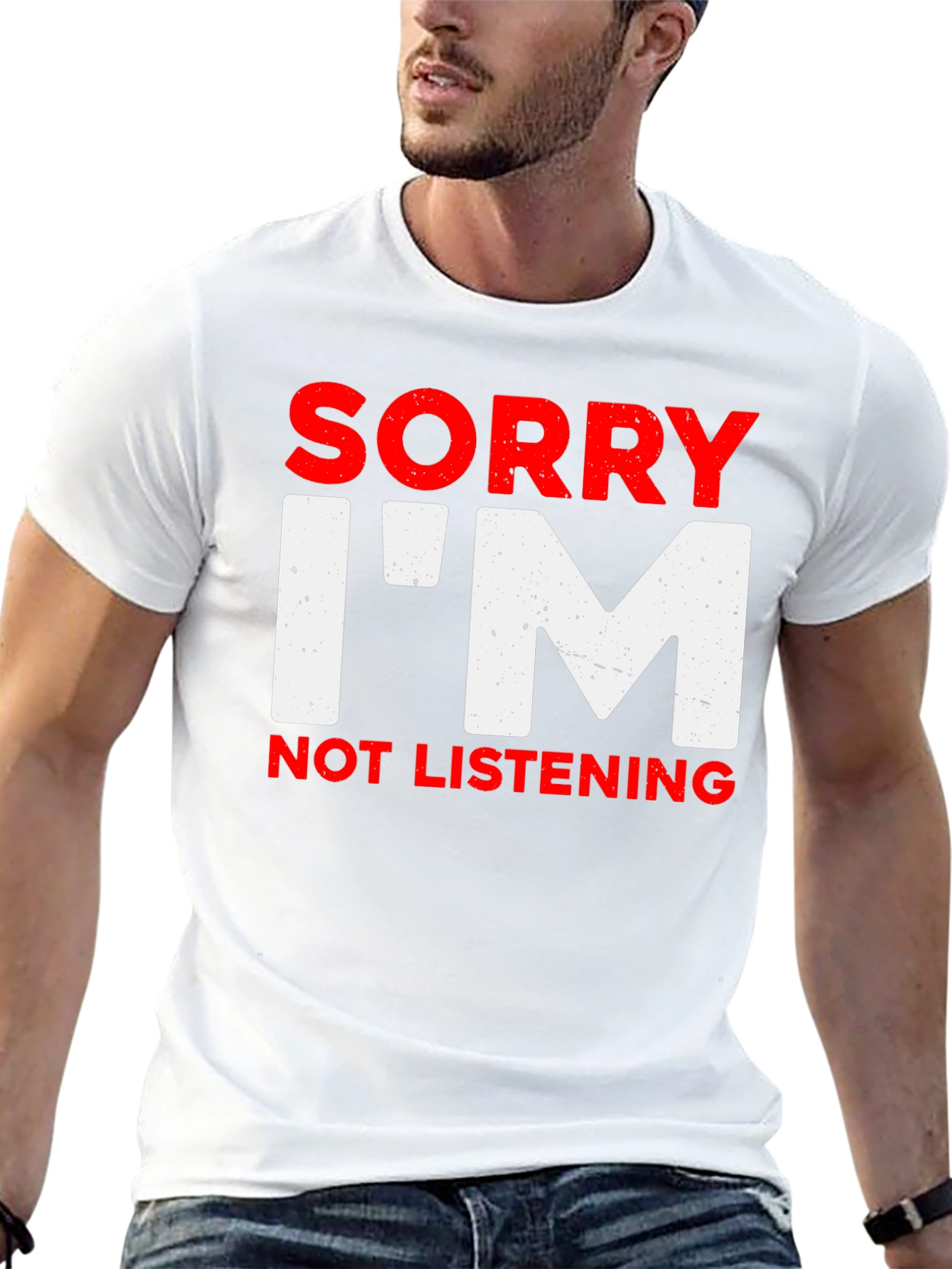 Black Sorry I'm Not Listening Graphic T-Shirt view 13